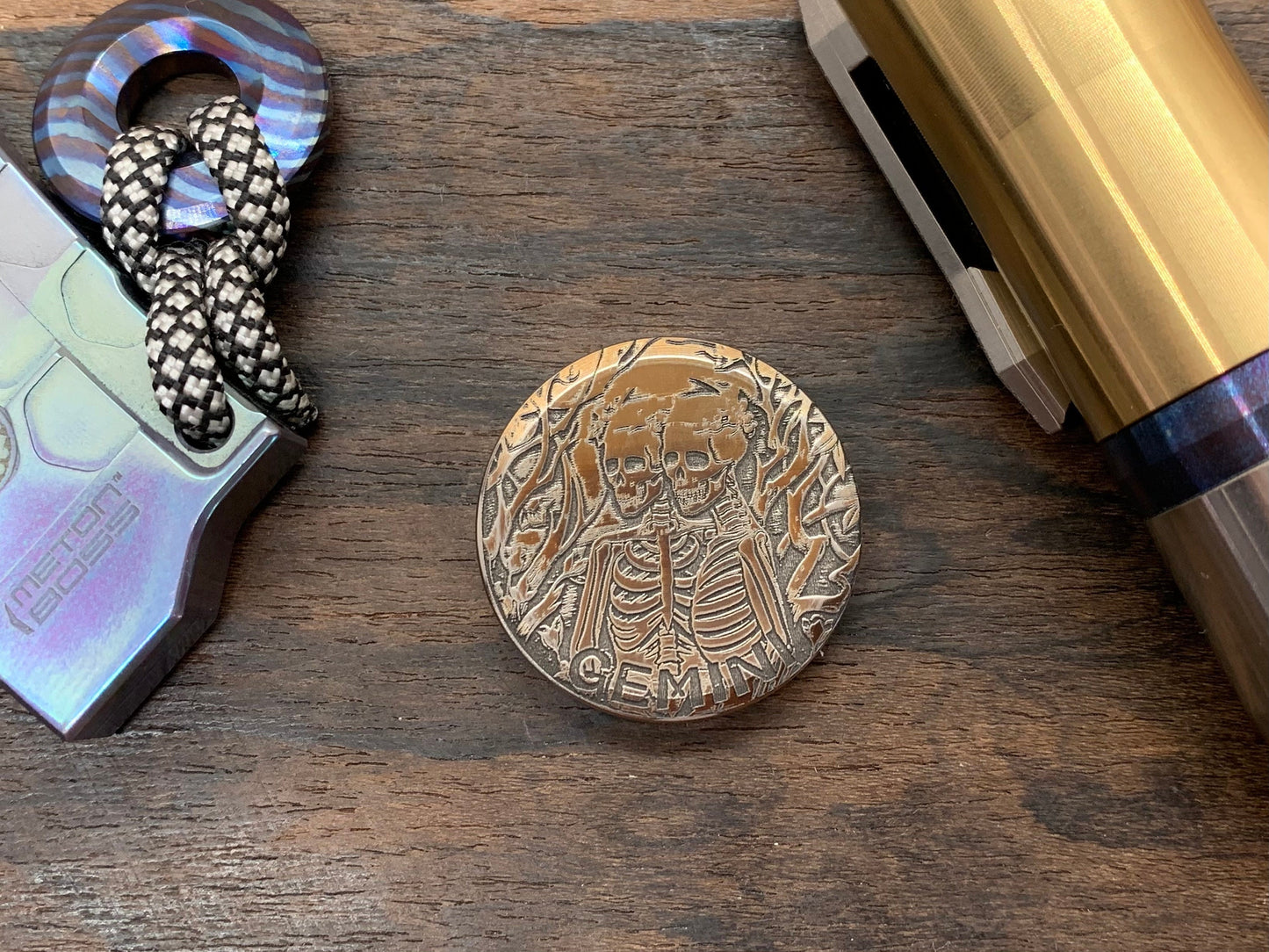 4 sizes GEMINI engraved Titanium Worry Coin Challenge Coin
