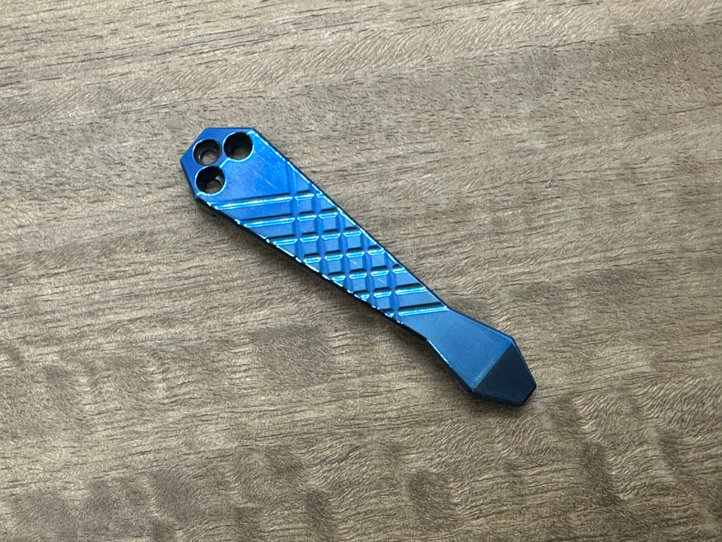 Polished Blue Ano FRAG Cnc milled Titanium CLIP for most Spyderco models