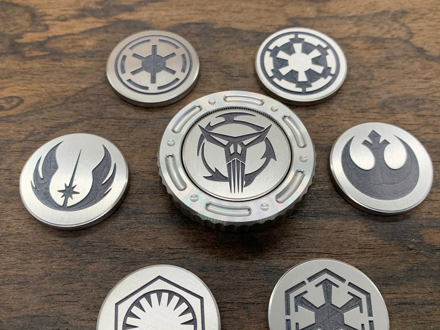 Deep engraved STAR WARS Symbols Titanium Coin for Billetspin Gambit