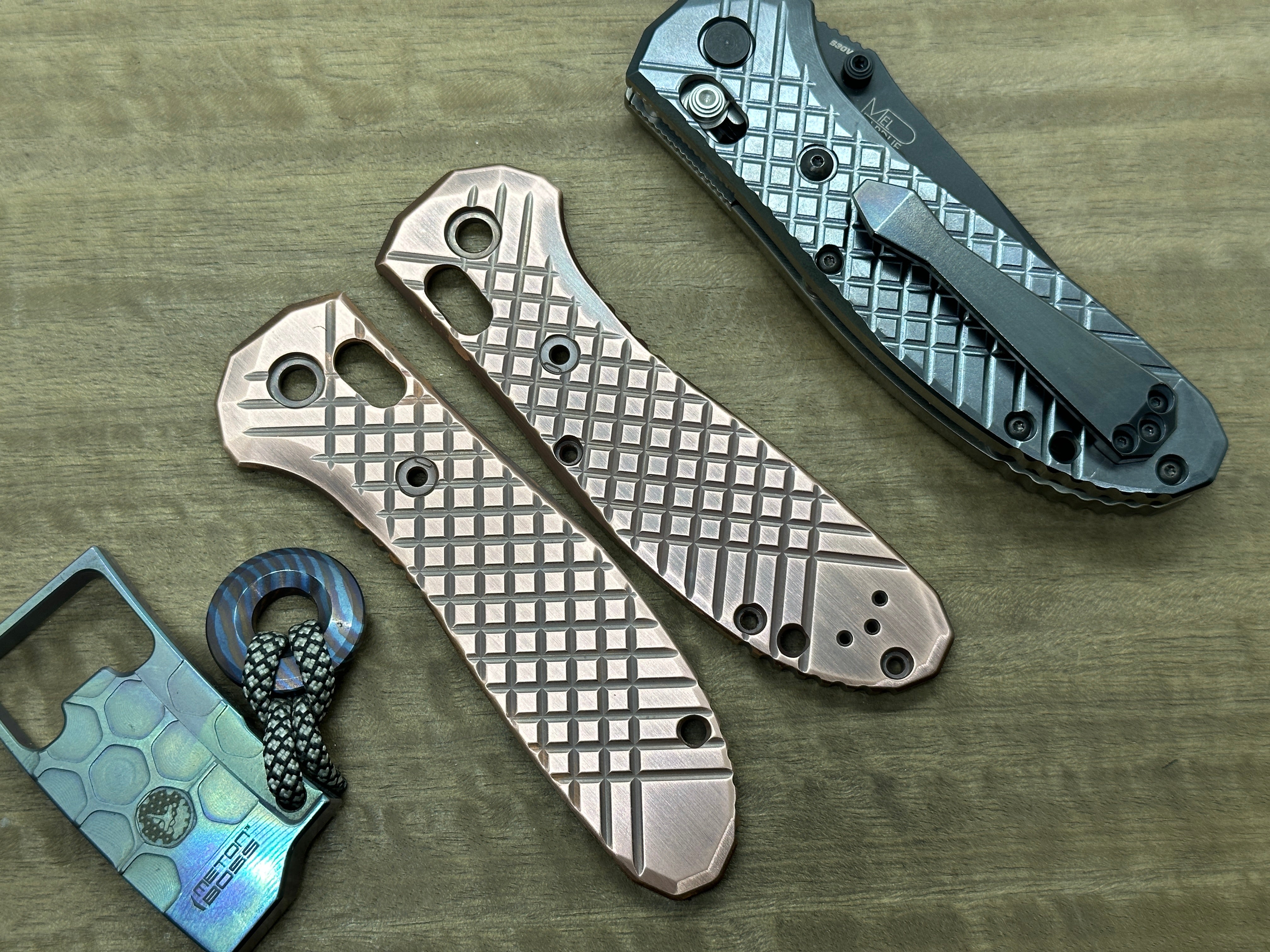 FRAG 2-Tone Dark & Brushed COPPER Scales for Benchmade GRIPTILIAN 551 ...