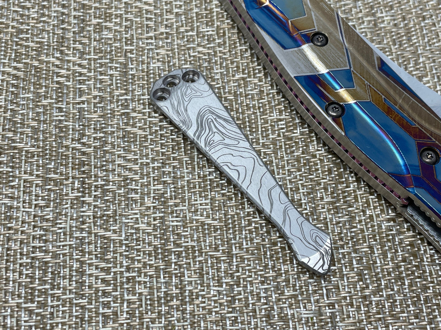 TOPO engraved SPIDY Titanium CLIP for most Benchmade models