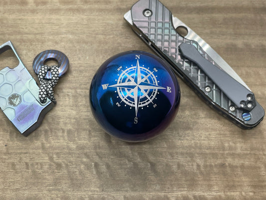 2.15" COMPASS Flamed Titanium Giga SPHERE +Glow in the dark stand
