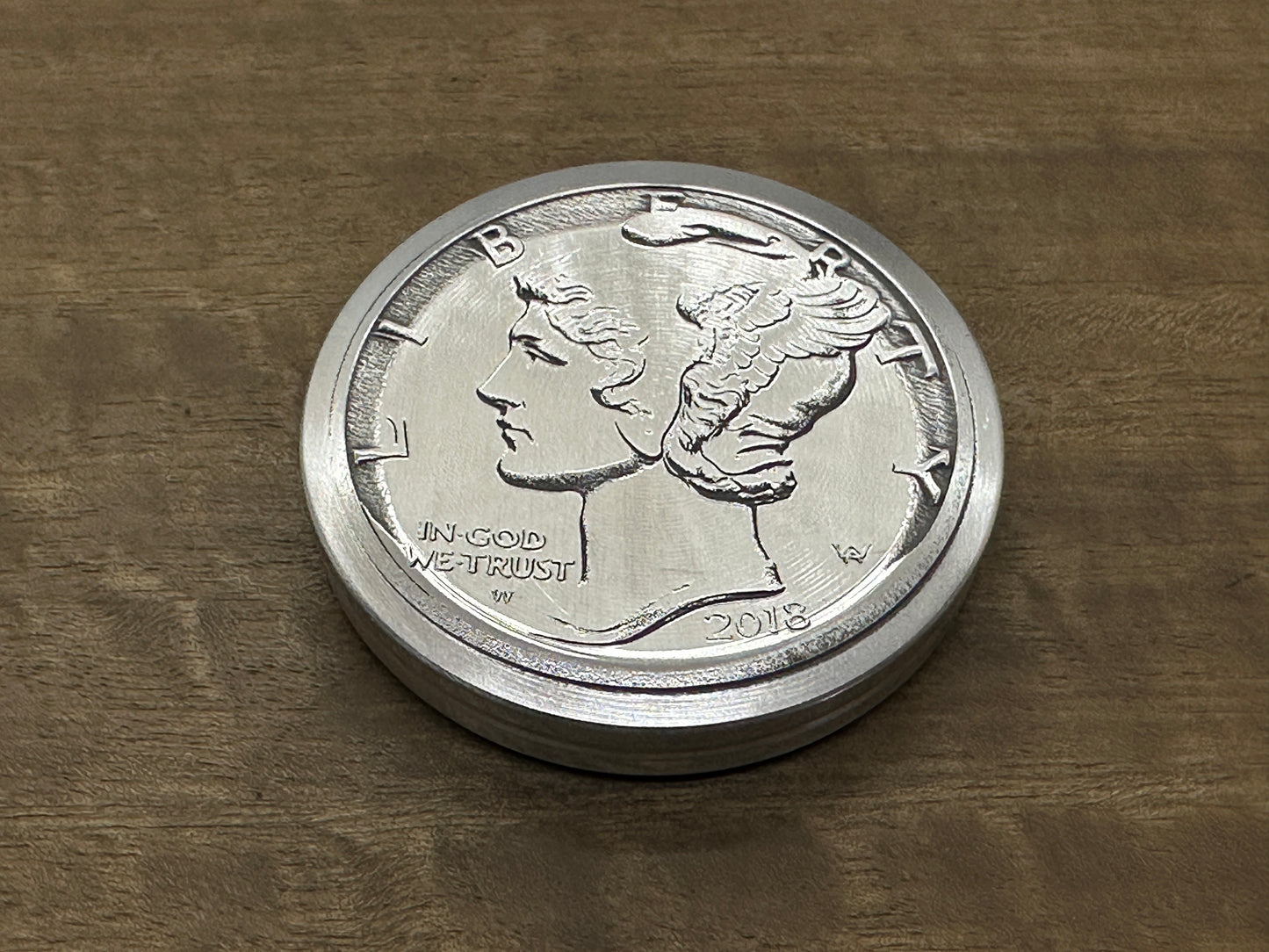 4 sizes Liberty Deep engraved Aluminum Worry Coin