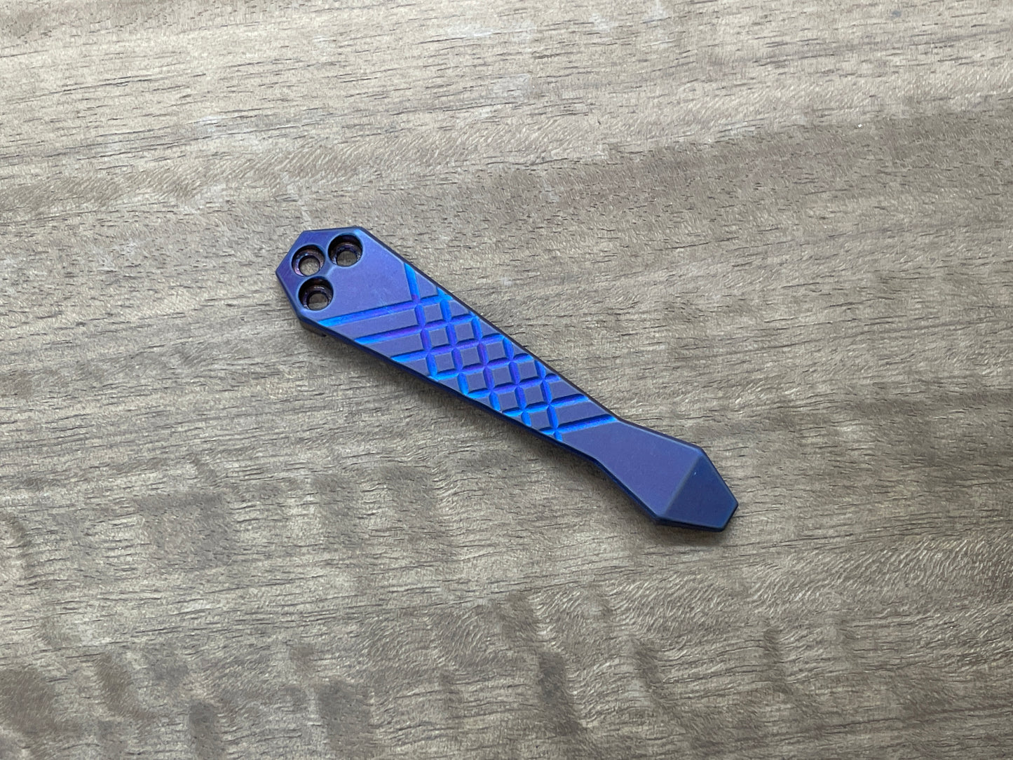 Tumbled Flamed FRAG Cnc milled Titanium CLIP for most Spyderco models