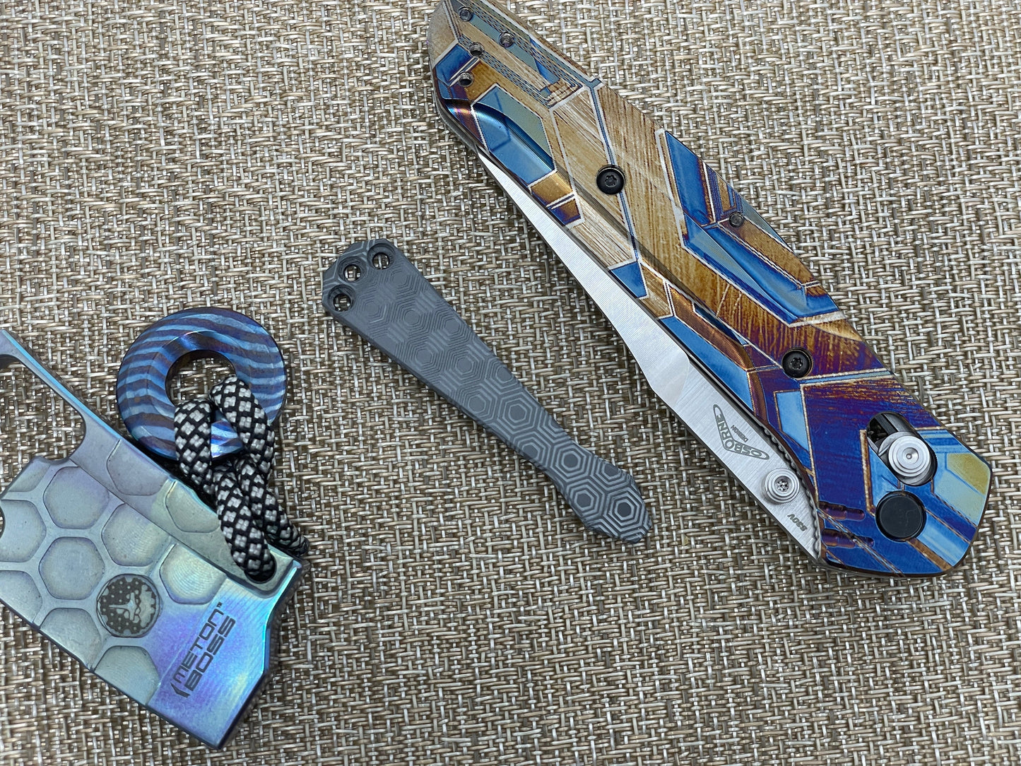 HONEYCOMB engraved Black Zirconium Dmd CLIP for most Benchmade models