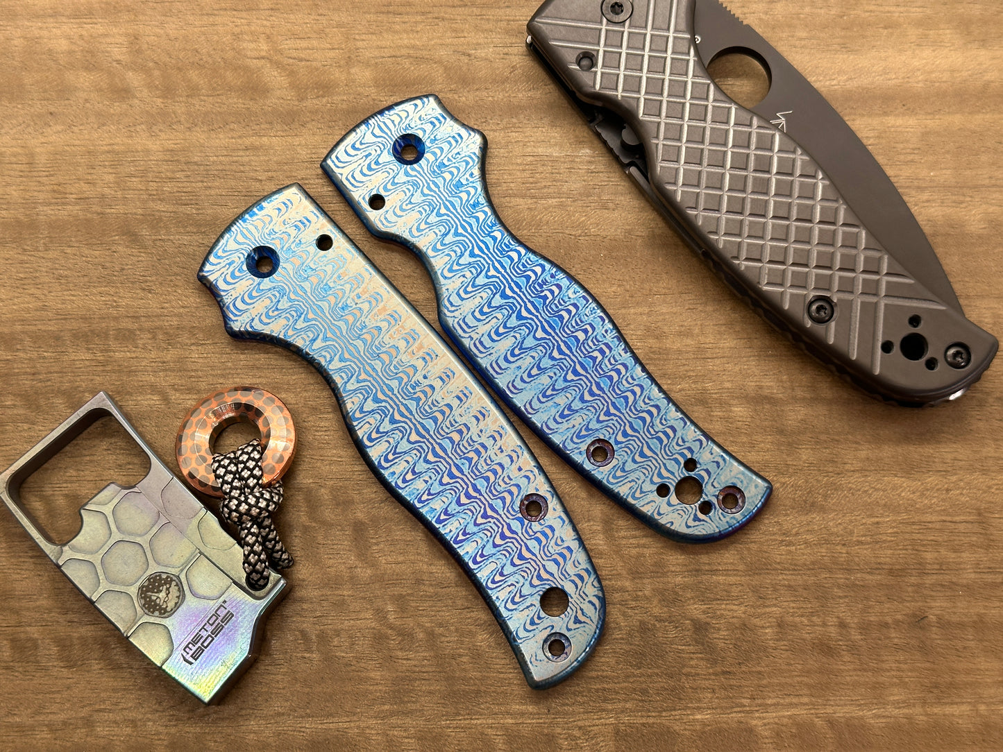 RIPPLE Flamed Titanium Scales for SHAMAN Spyderco