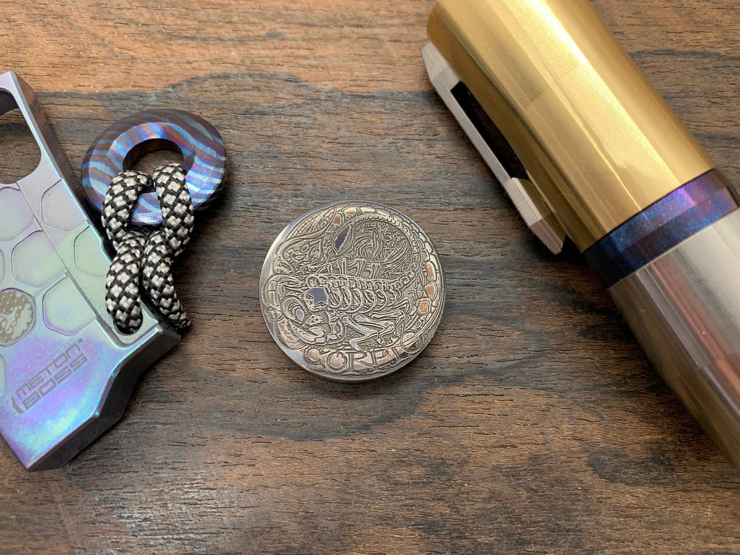 4 sizes SCORPIO engraved Titanium Worry Coin Challenge Coin