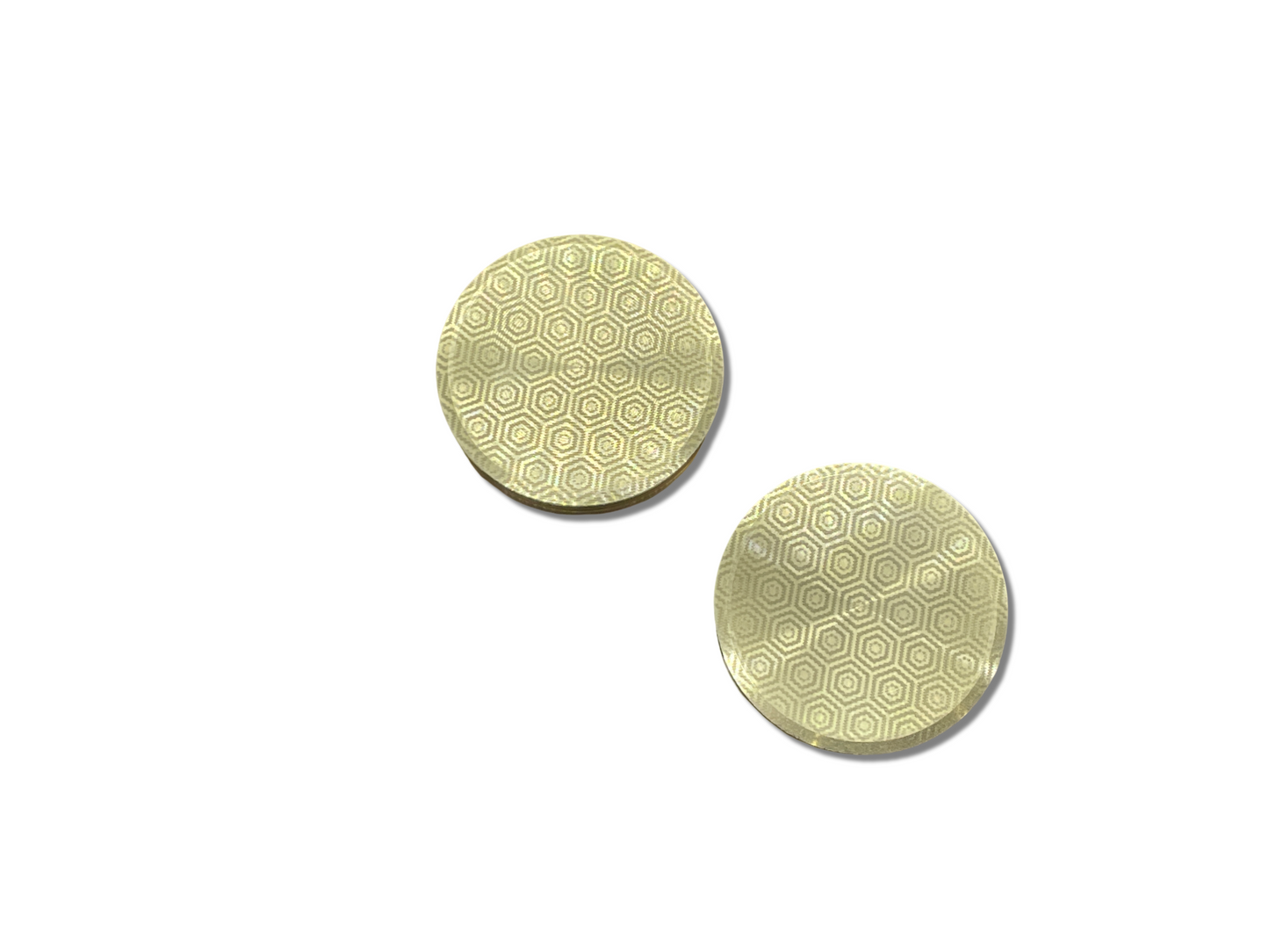 HONEYCOMB engraved HAPTIC Coins CLICKY Brass fidget