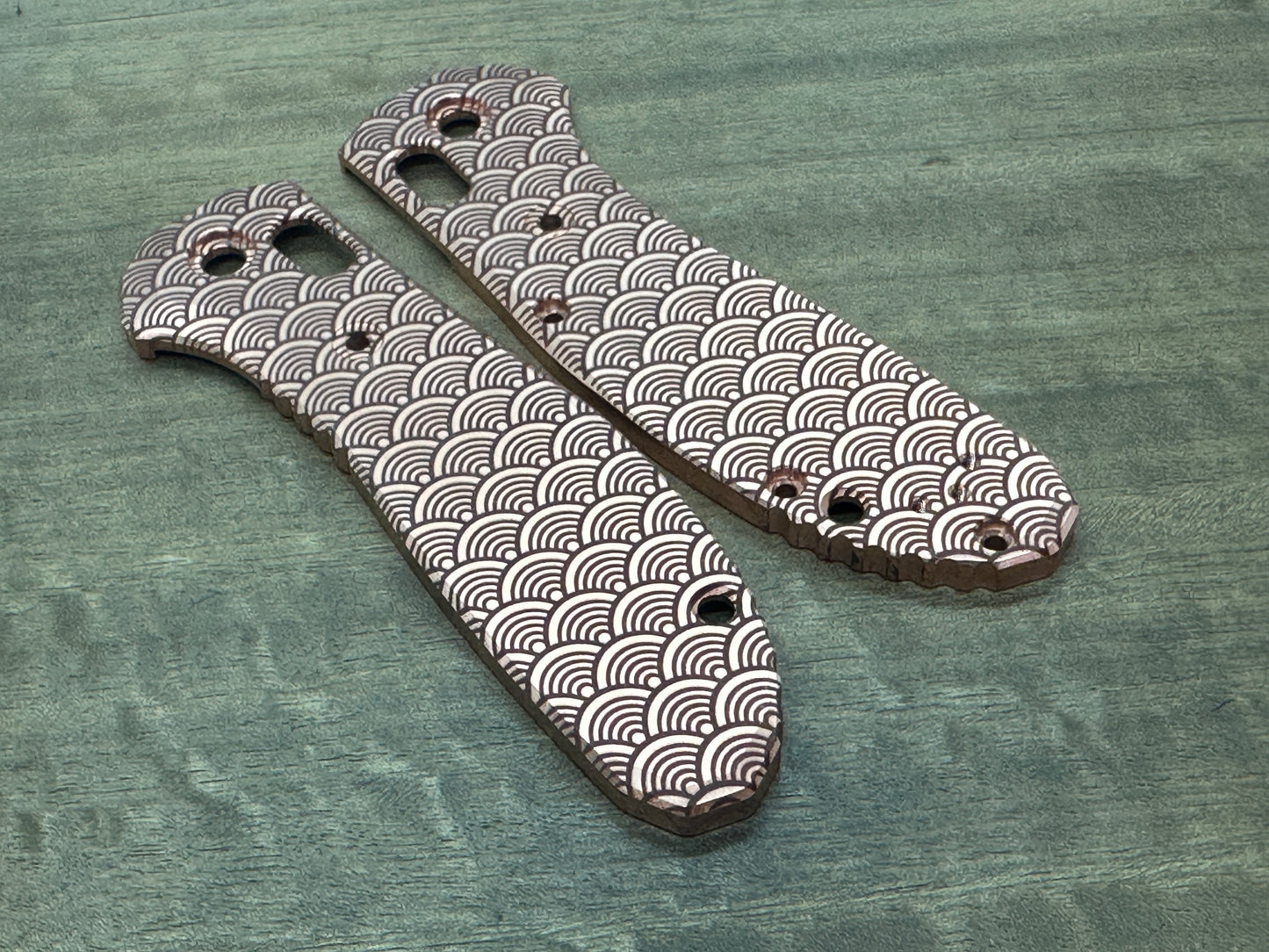 SEIGAIHA COPPER Scales for Benchmade GRIPTILIAN 551 & 550