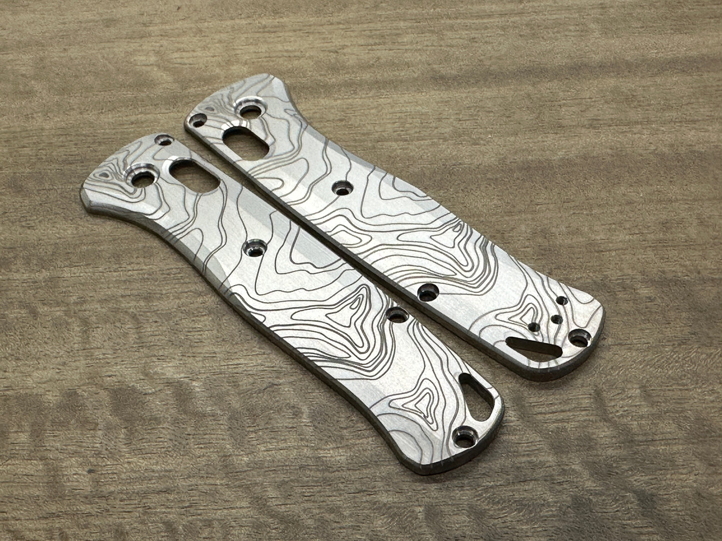 TOPO engraved Titanium Scales for Benchmade Bugout 535