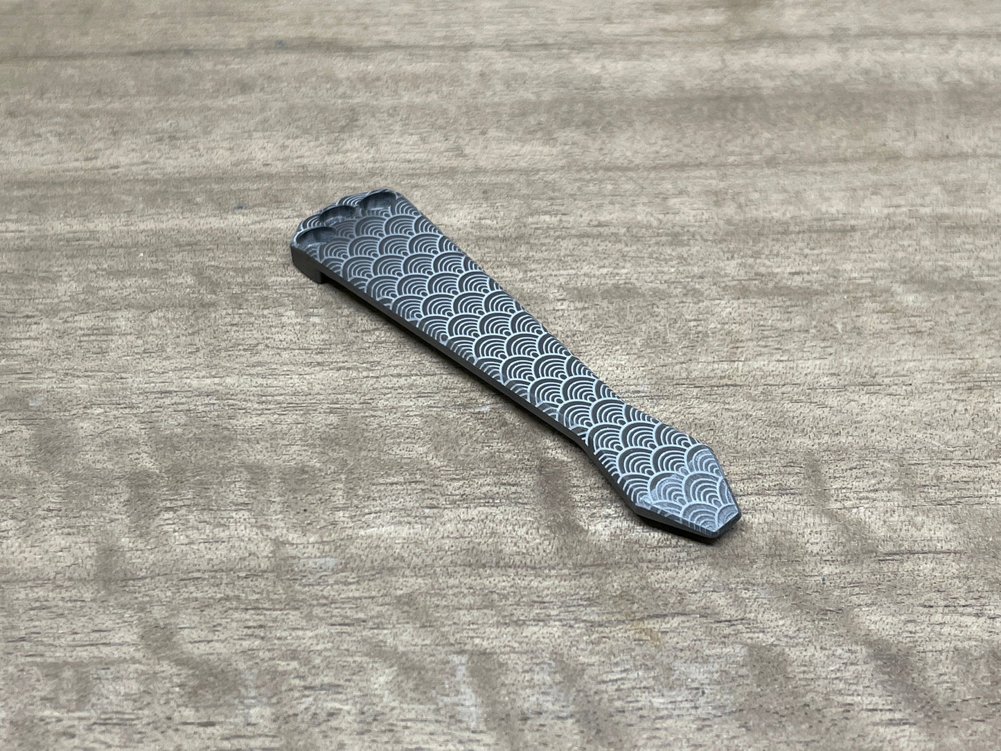 SEIGAIHA engraved Black Zirconium Dmd CLIP for most Benchmade models