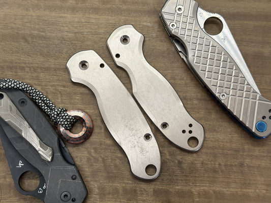 Stone washed Titanium Scales for Spyderco Para 3