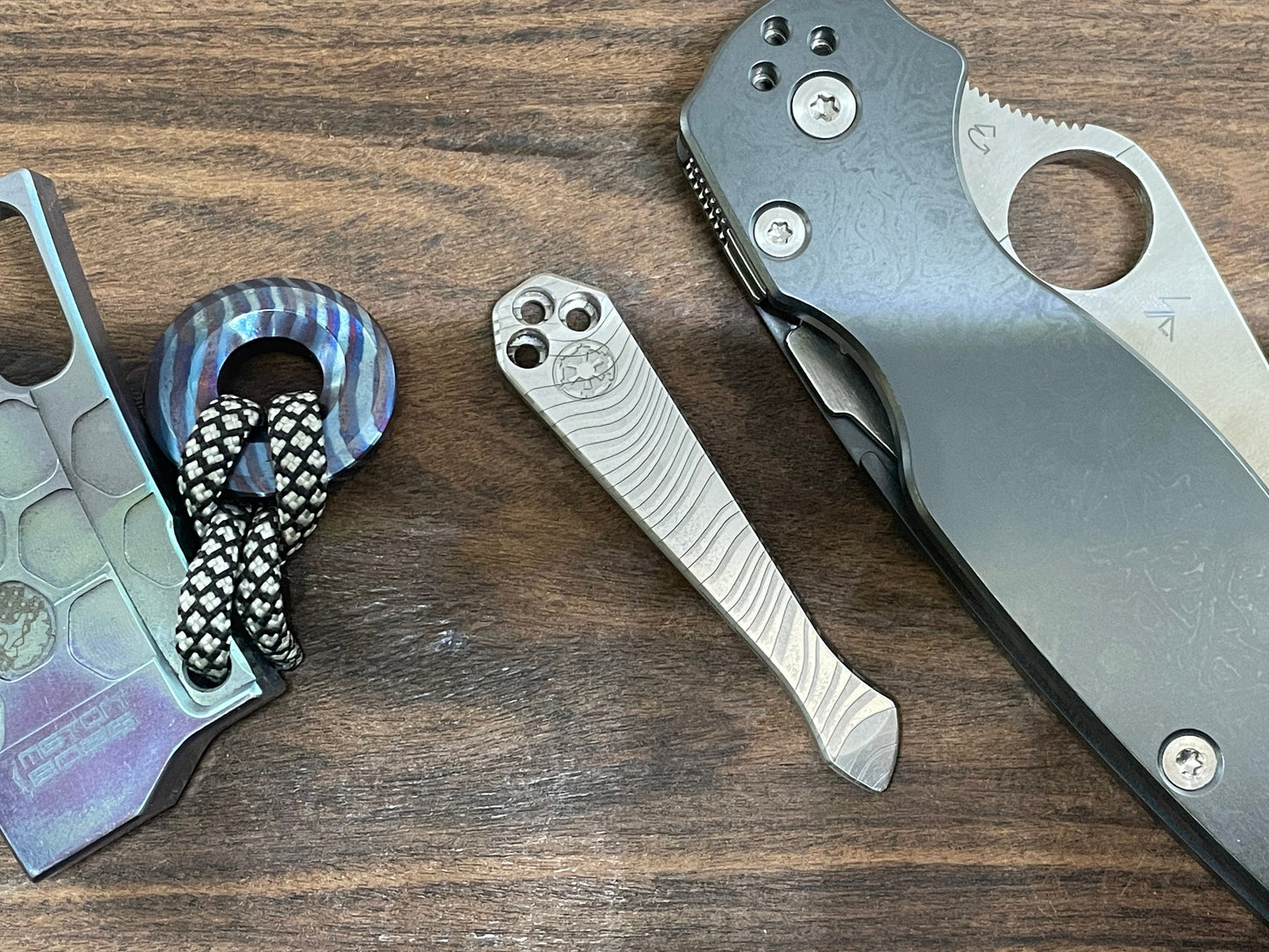 BESKAR engraved SPIDY Titanium CLIP for most Spyderco models