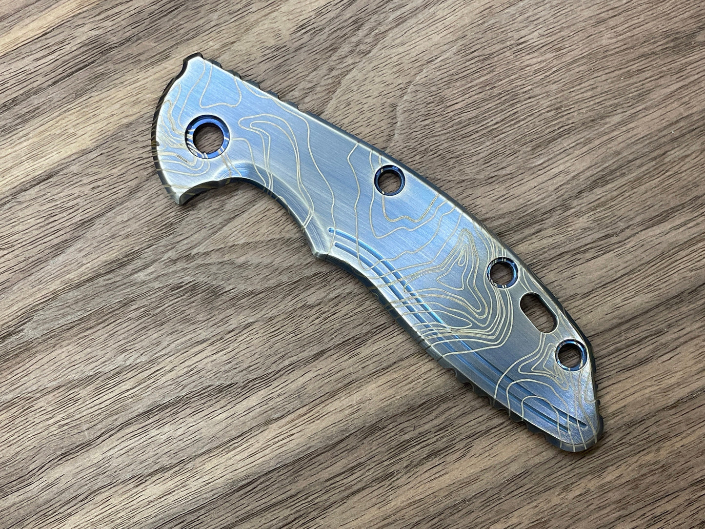 TOPO Blue Ano Brushed Titanium scale for XM-18 3.5 HINDERER