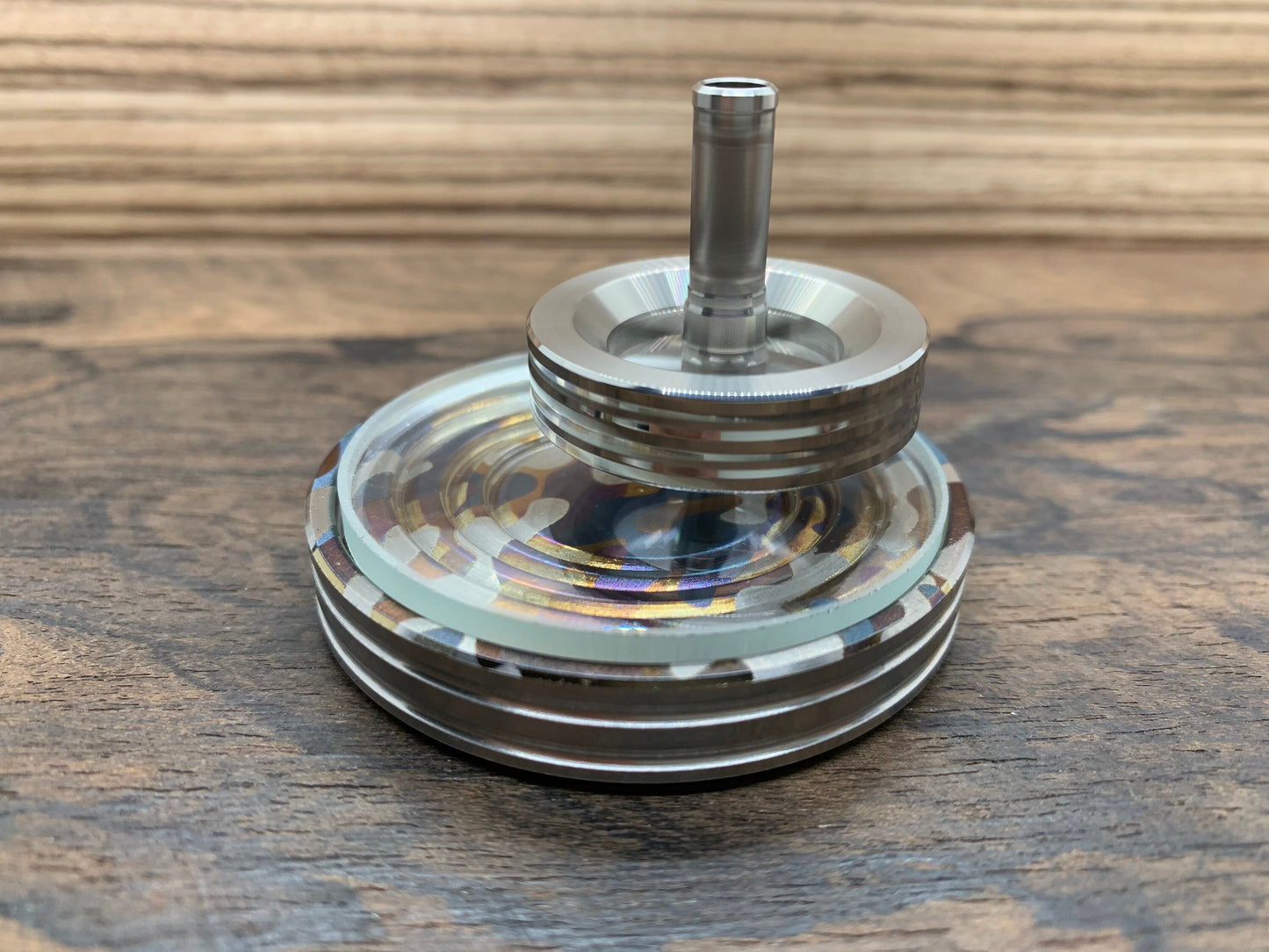 Camouflage Titanium Spin base for Spinning Tops & Coins