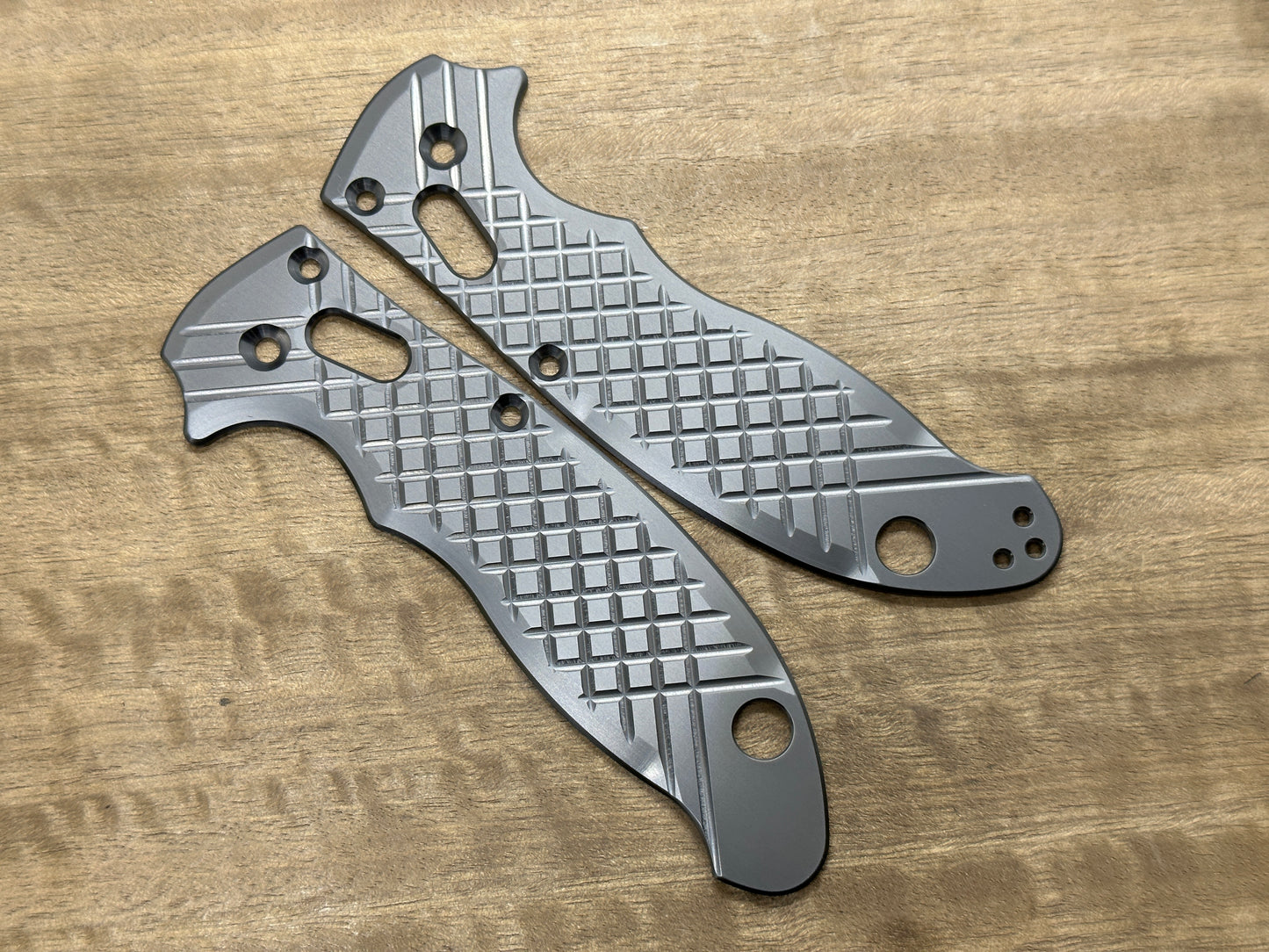 Brushed FRAG milled Zirconium scales for Spyderco MANIX 2