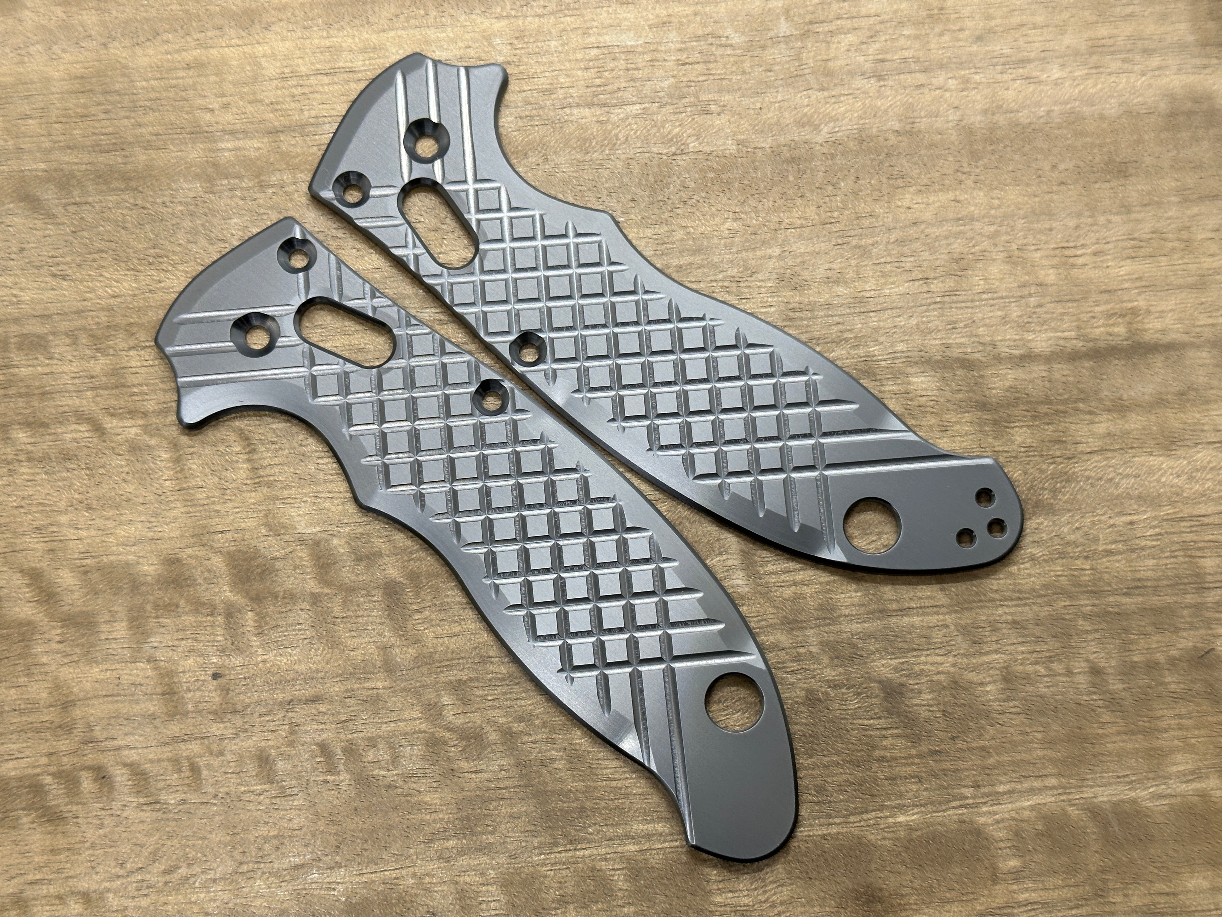 Brushed FRAG milled Zirconium scales for Spyderco MANIX 2