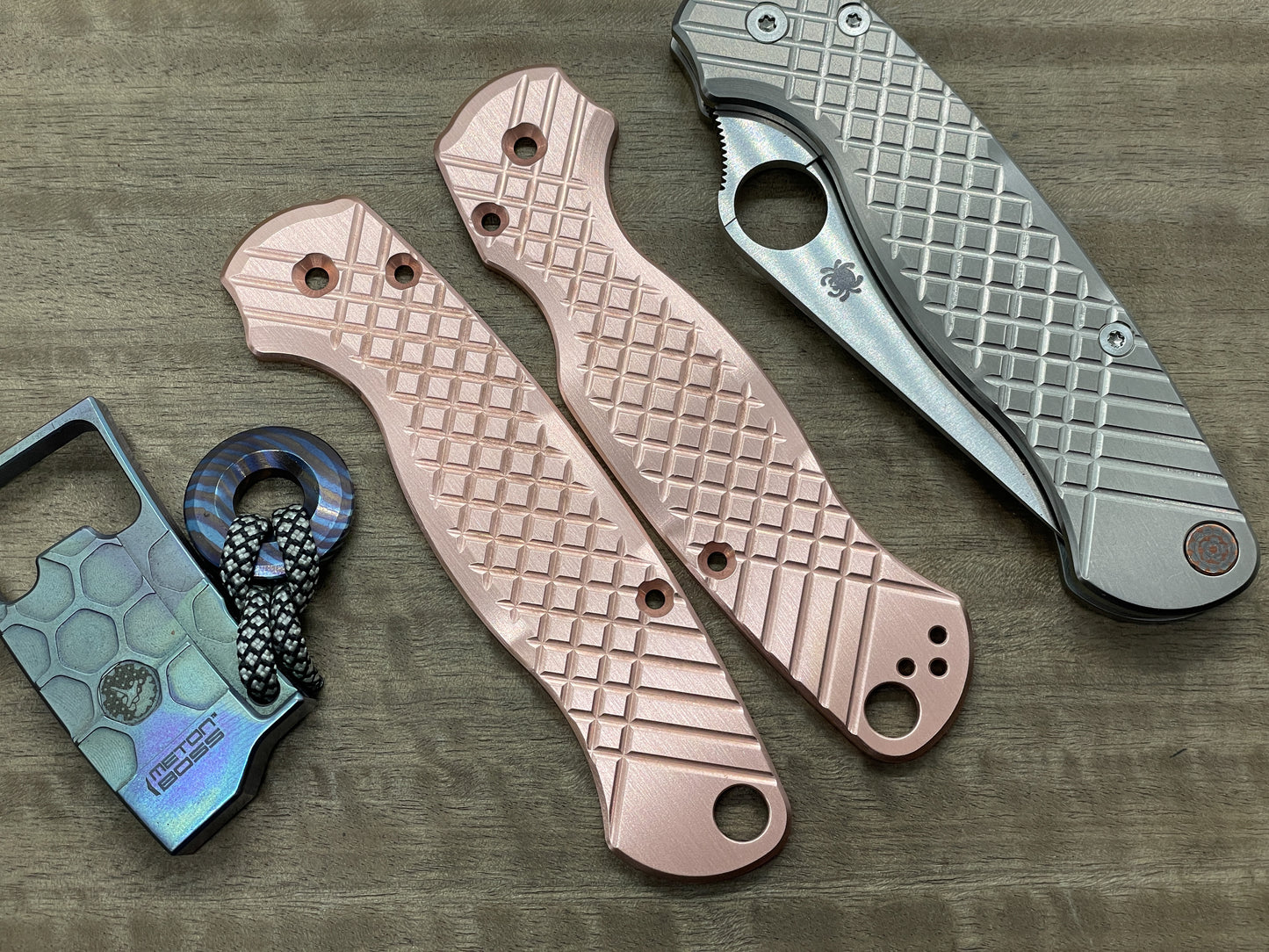 FRAG milled BRUSHED Copper Scales for Spyderco Paramilitary 2 PM2