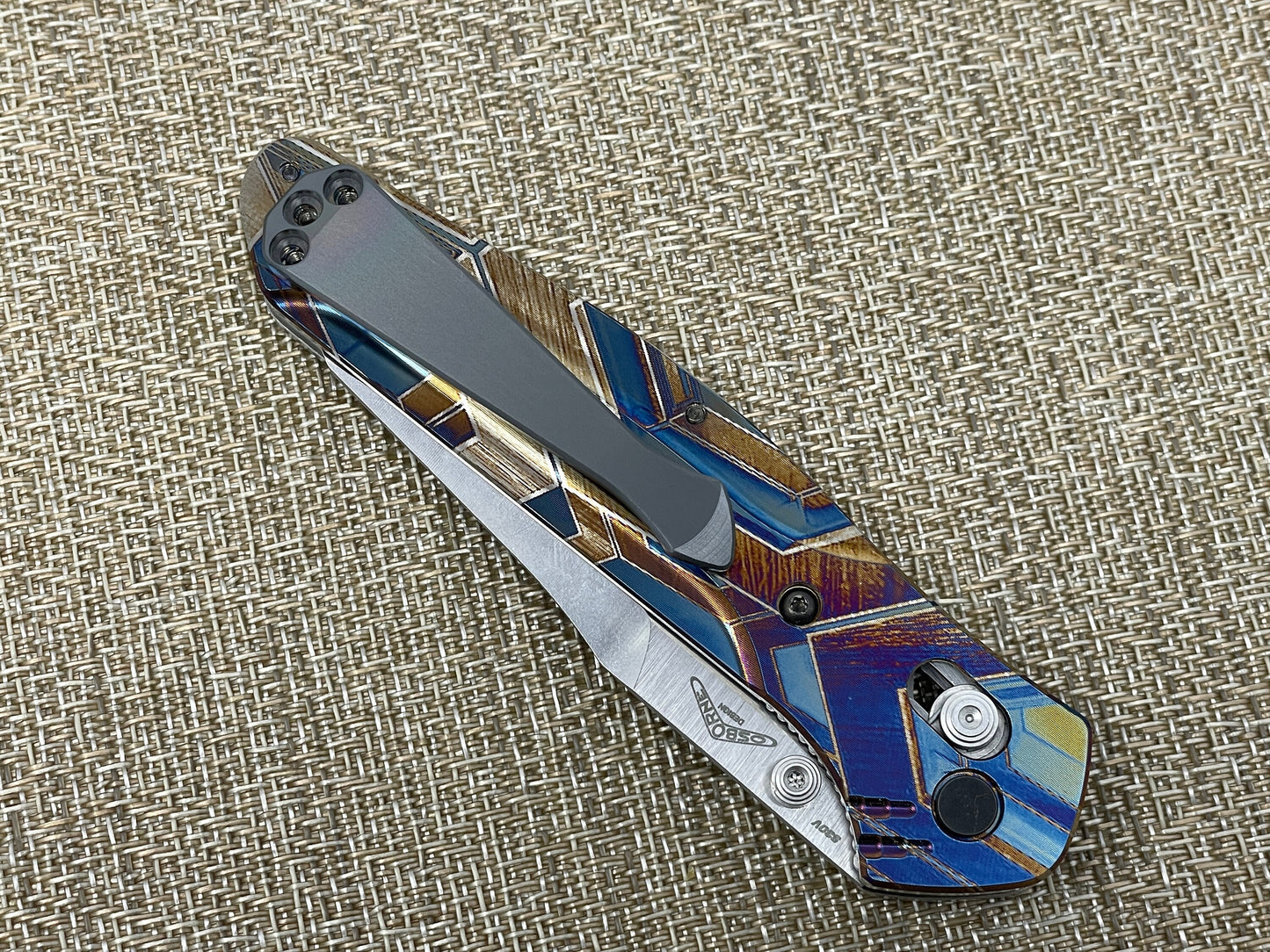 Black Rainbow flamed Zirconium SPIDY CLIP for most Benchmade models