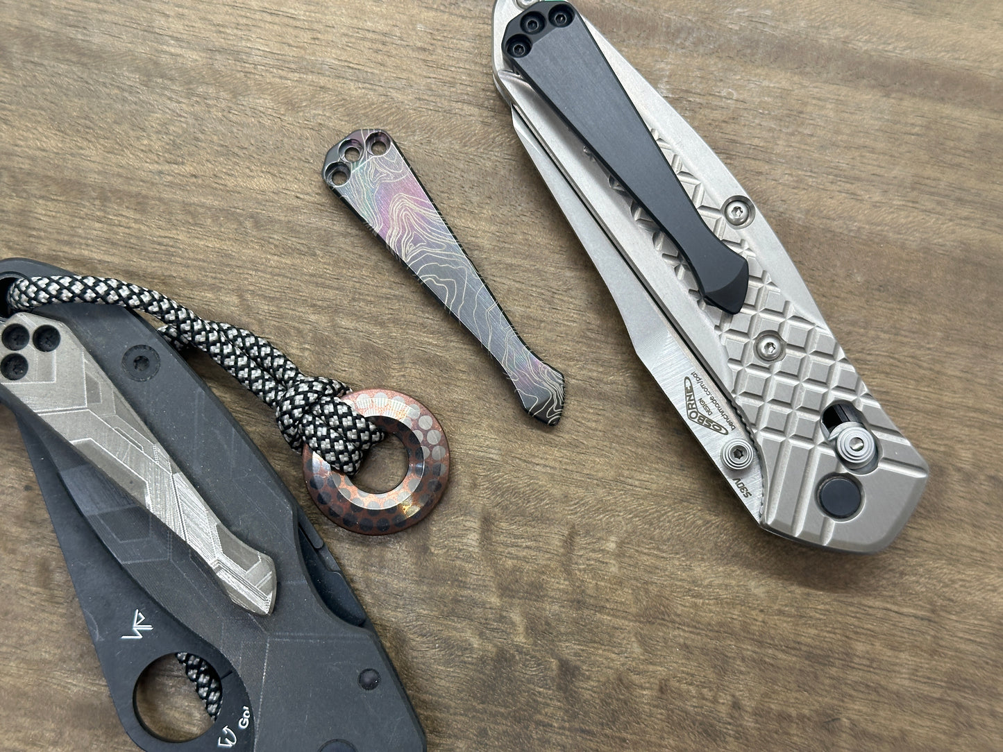 Oil Slick TOPO Zirconium Spidy CLIP for most Benchmade models