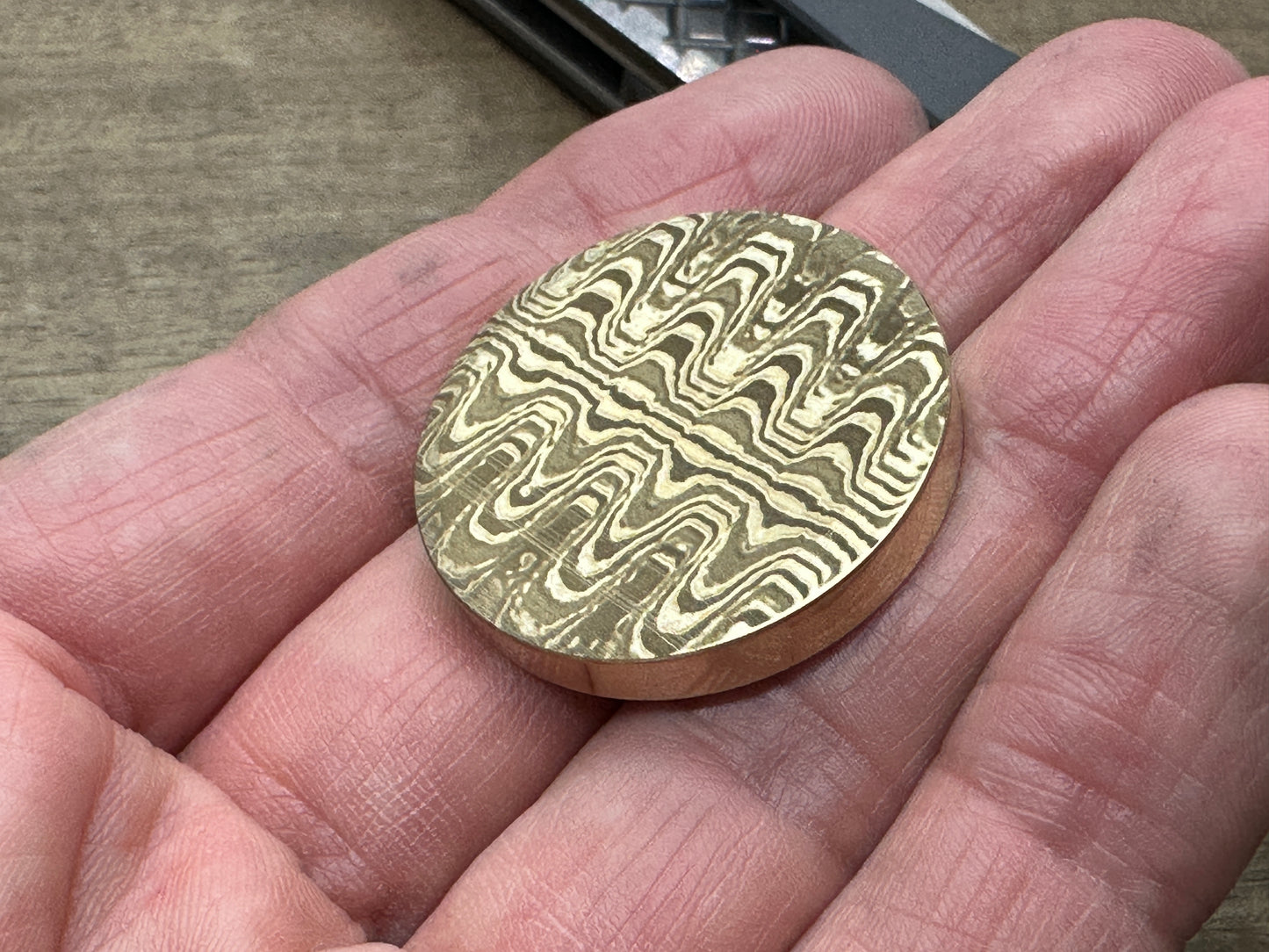 3 Sizes RIPPLE engraved Brass Worry Coin