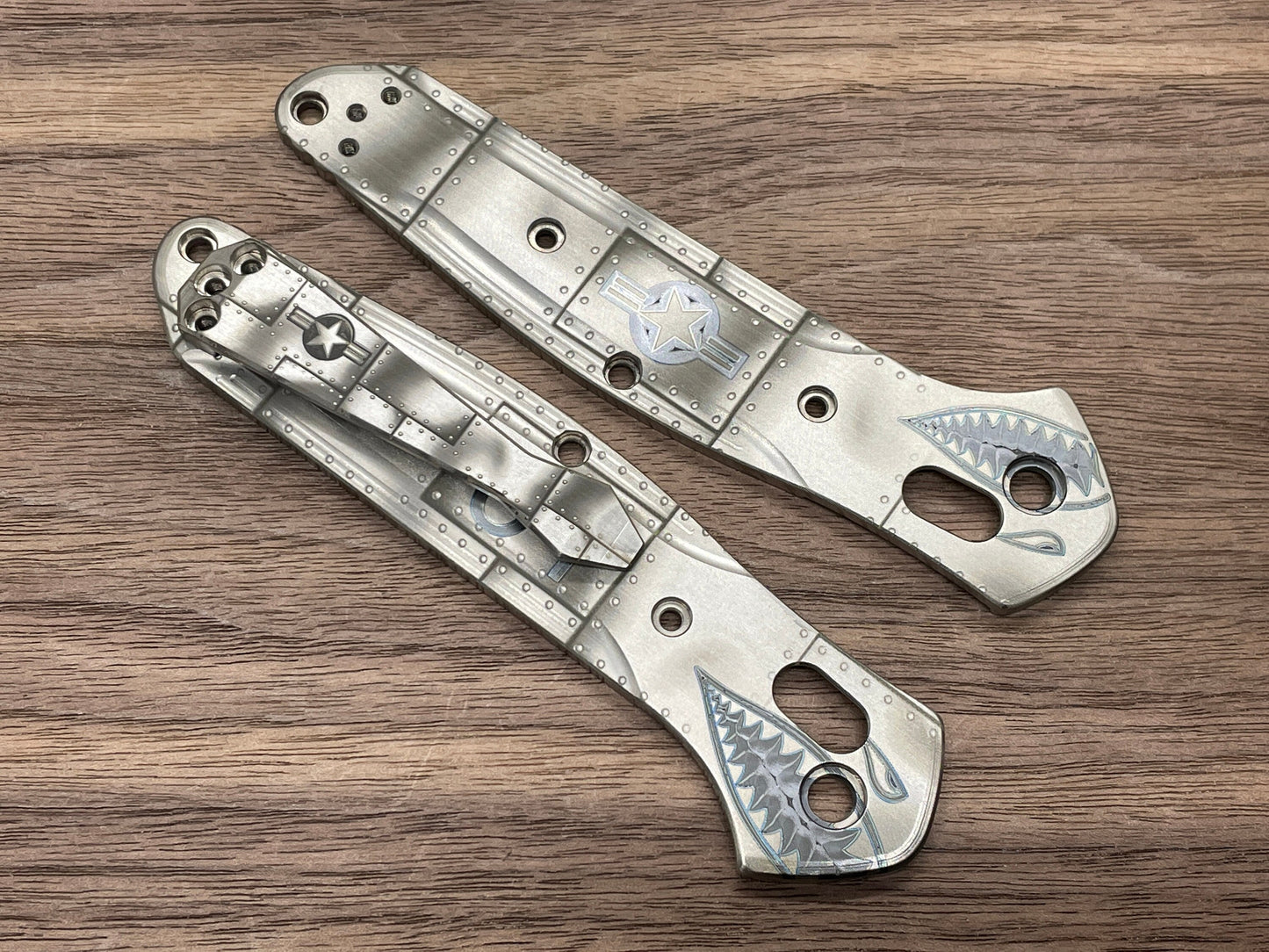 P40 RIVETED engraved Dmd Titanium CLIP for most Benchmade models