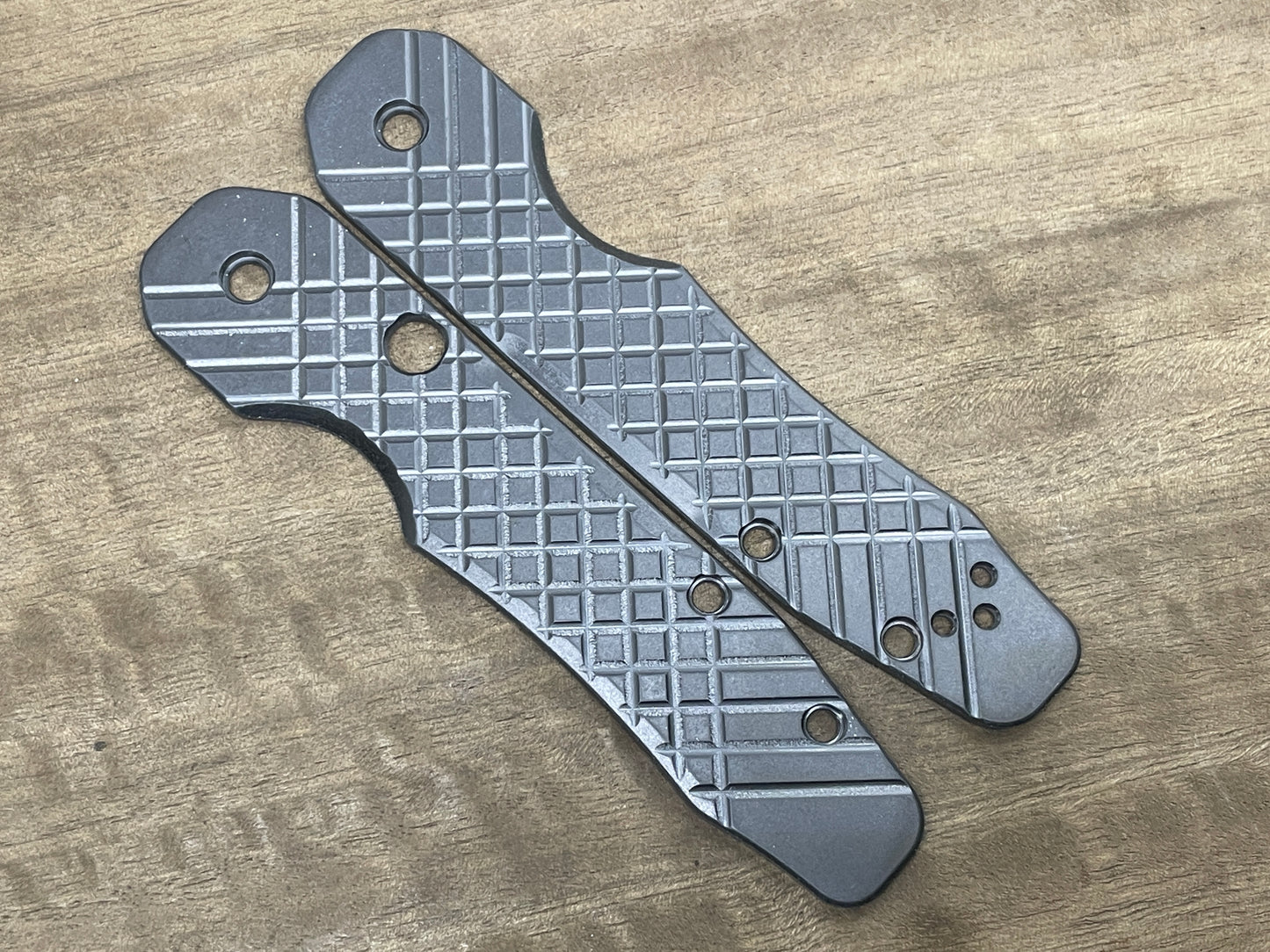 TUMBLED FRAG Cnc milled Zirconium Scales for Spyderco SMOCK