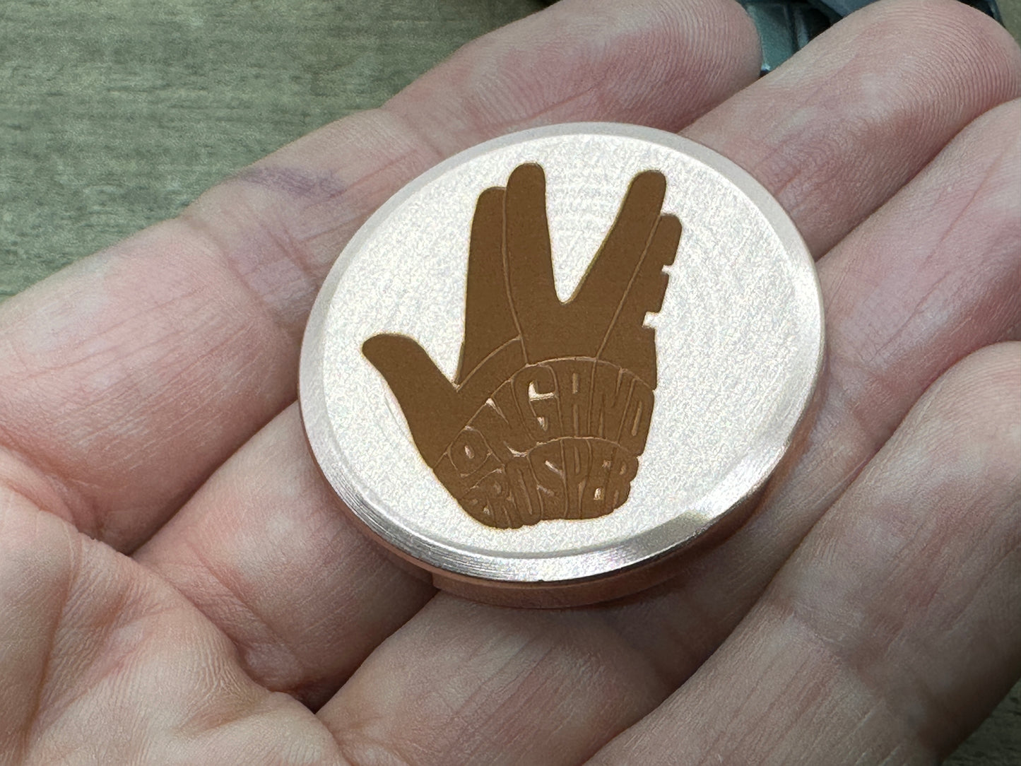 3 Sizes LIVE LONG and PROSPER engraved Copper Worry Coin