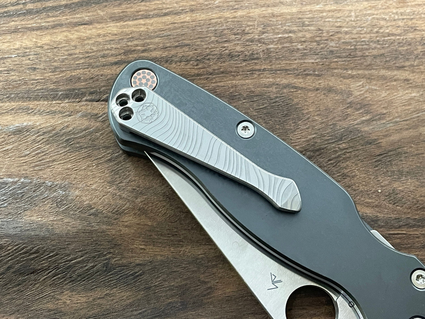 BESKAR engraved SPIDY Titanium CLIP for most Spyderco models