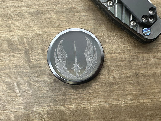 4 sizes Black JEDI SEIGAIHA Titanium Worry Coin