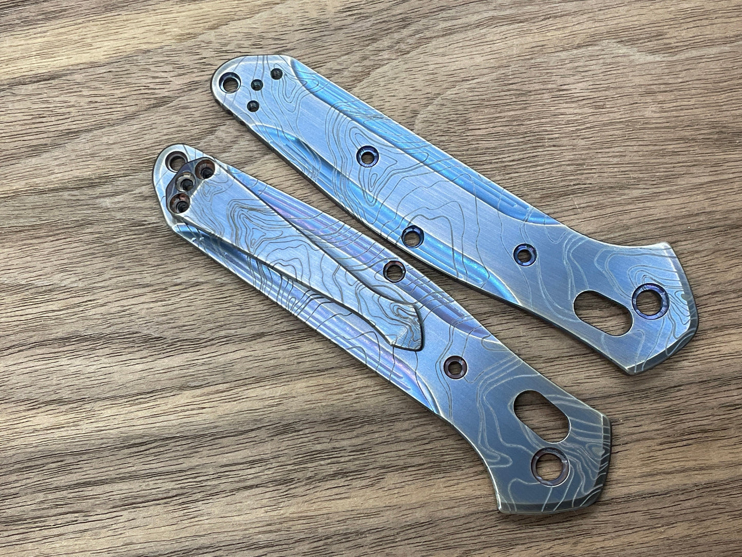 TOPO Blue Ano Brushed SPIDY Titanium CLIP for most Benchmade models