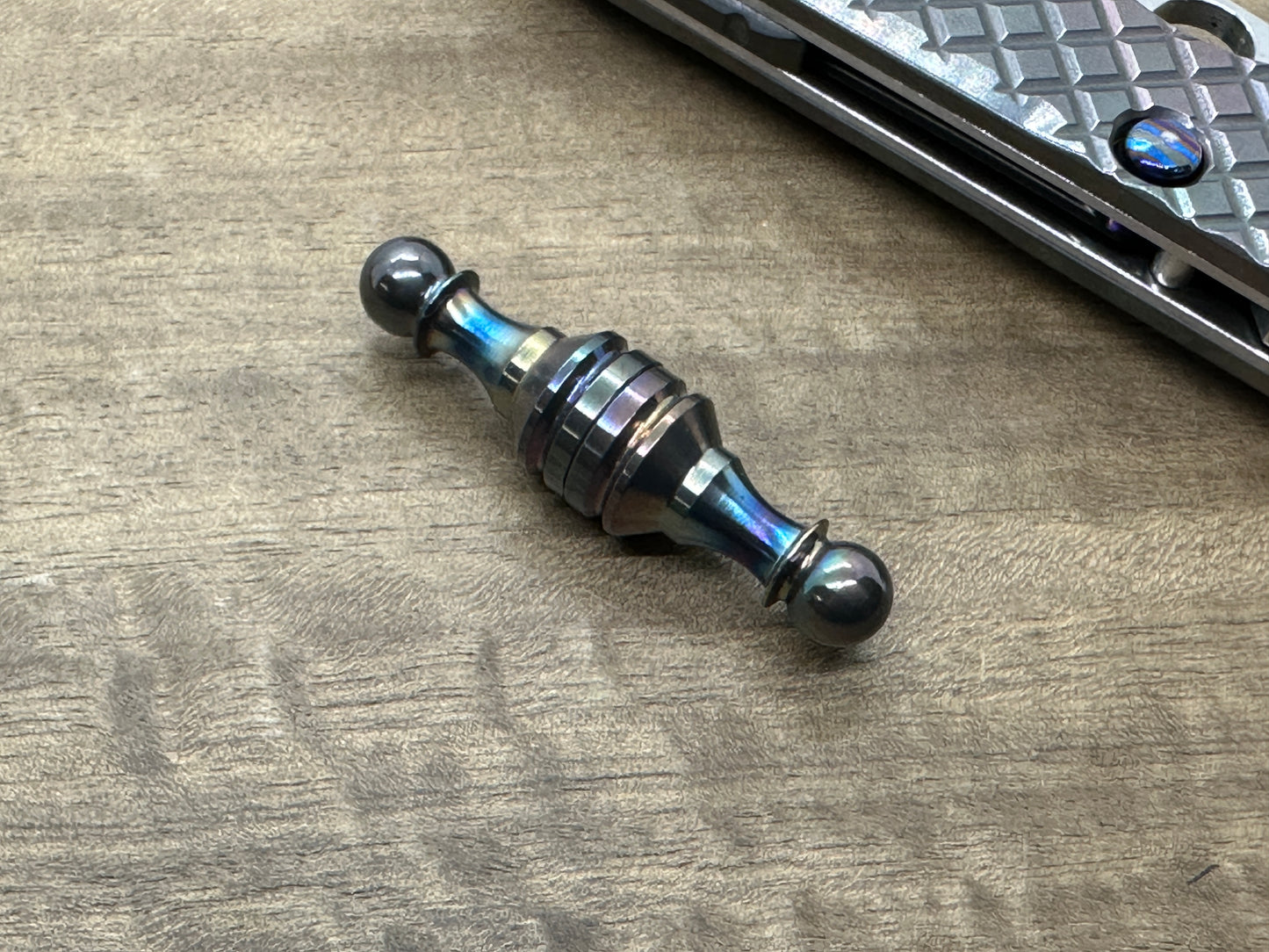 Oil-Slick Polished Zirconium Haptic-PAWN Slider Chess Pawn fidget