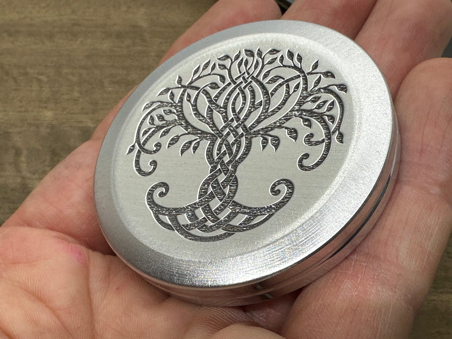 4 sizes TREE of LIFE / Celtic Cross Aerospace grade Aluminum Worry Coin