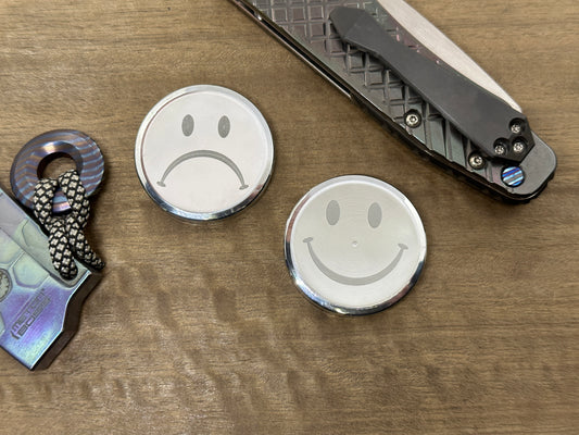 Smiley-Sad Aluminum CLICKY Haptic Coins Fidget