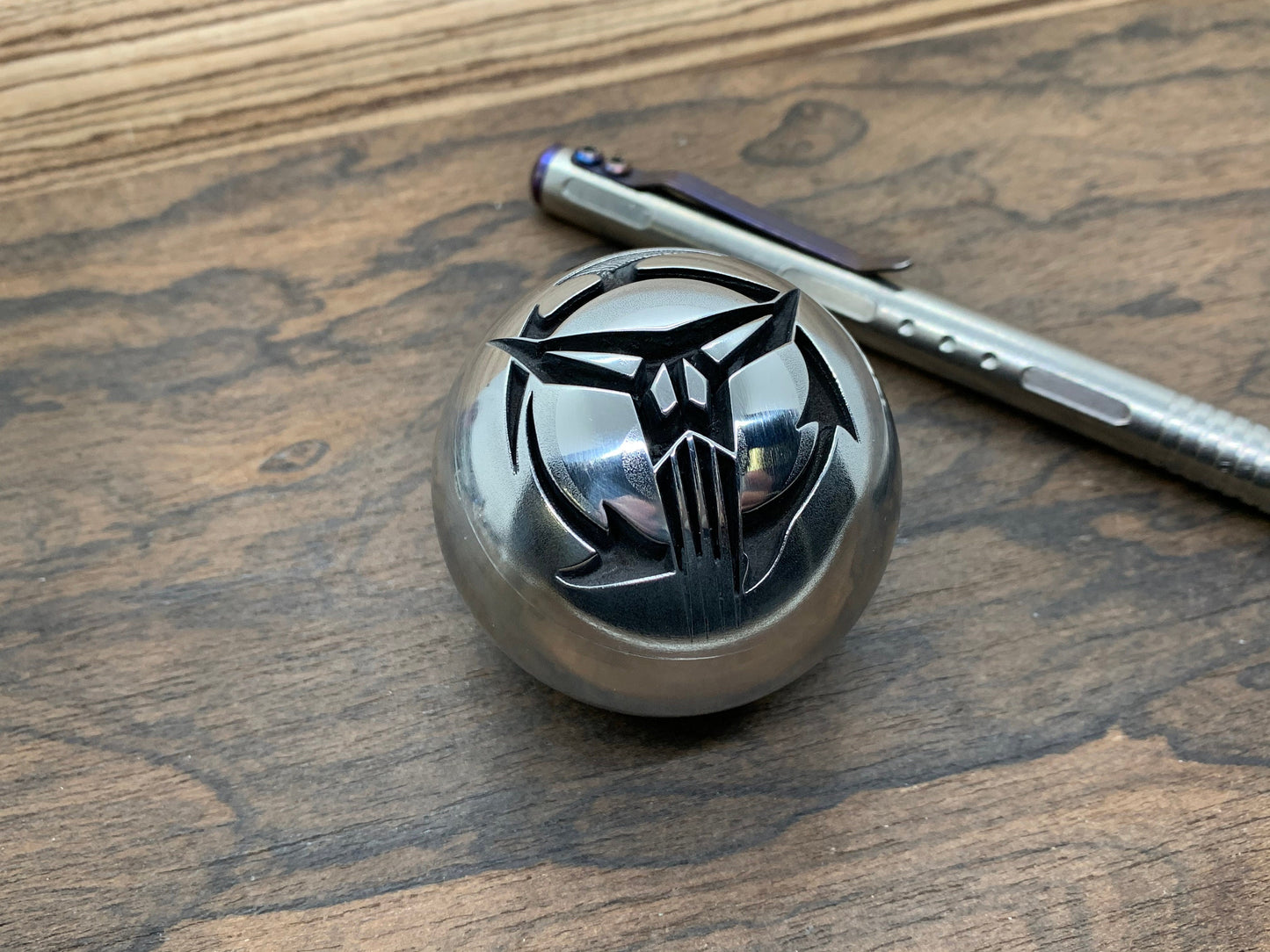 2.15" Star Wars Deep Engraved Solid Titanium SPHERE Titanium +TurboGlow stand