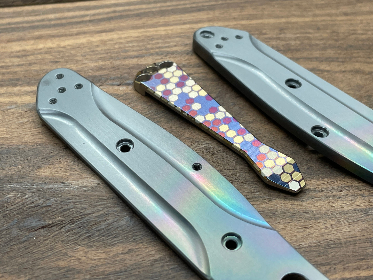HONEYCOMB heat ano engraved Dmd Titanium CLIP for most Benchmade models
