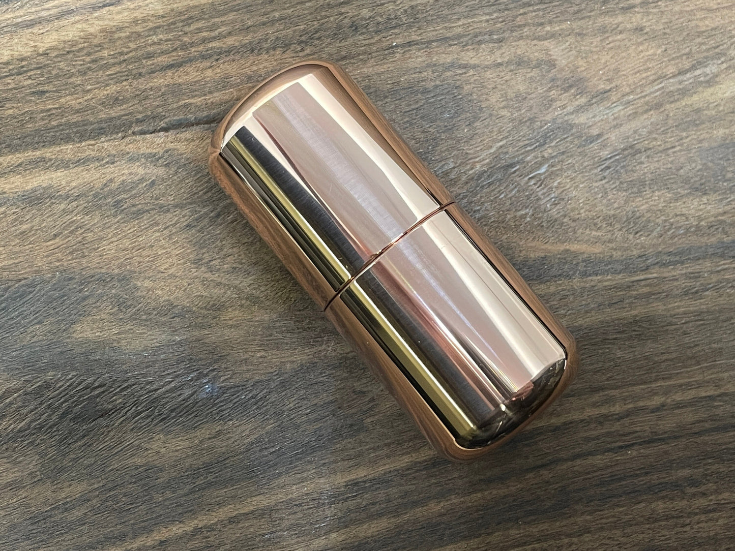 Tall-XL Polished Copper Meton-Vault Pill box Stash box Pill Case Candy Box