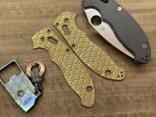SEIGAIHA Brass scales for Spyderco MANIX 2