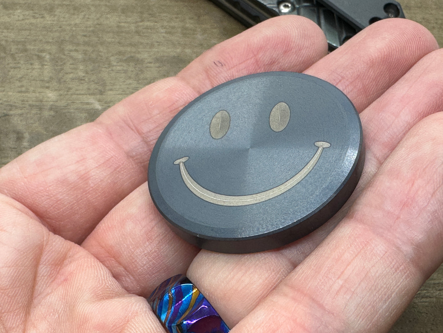 4 sizes Smiley - Sad (Yes-No decision maker) Black Tungsten Worry Coin