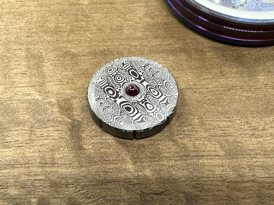 Dama LADDER pattern engraved Zirconium Spinning Worry Coin Spinning Top