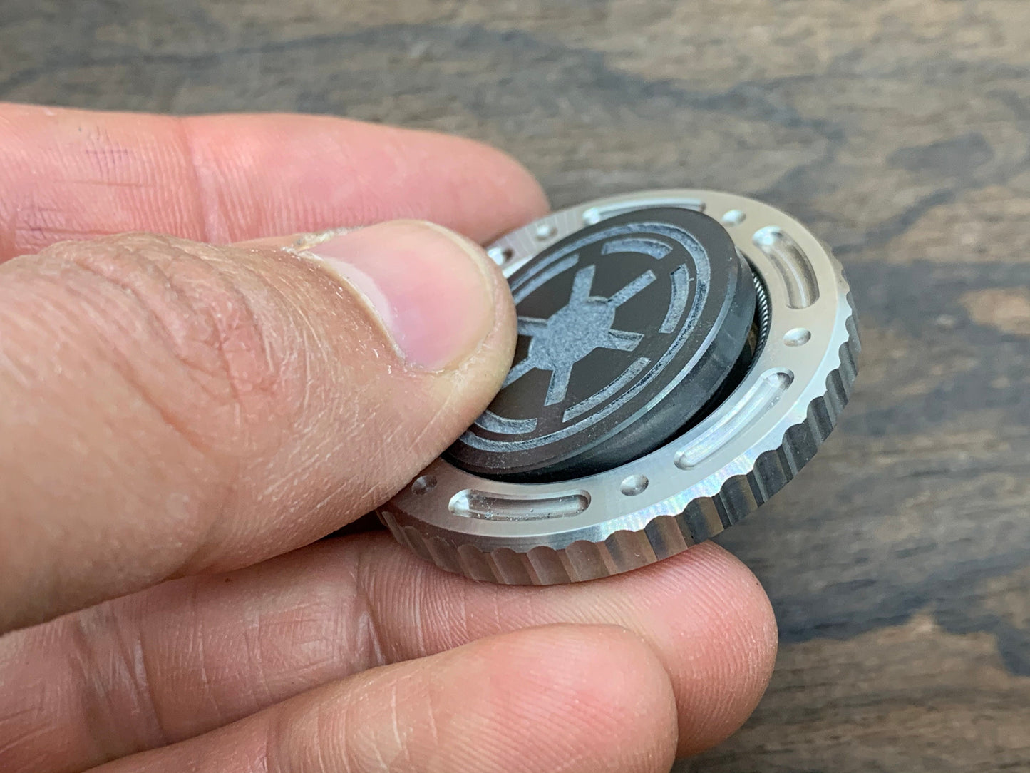 Black JEDI Deep engraved Zirconium Coin for Billetspin Gambit