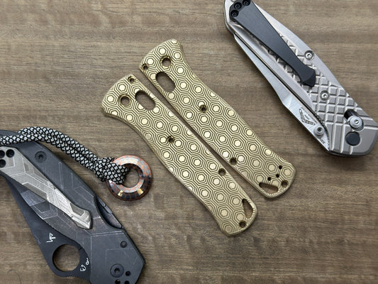 HONEYCOMB engraved BRASS Scales for Benchmade Bugout 535