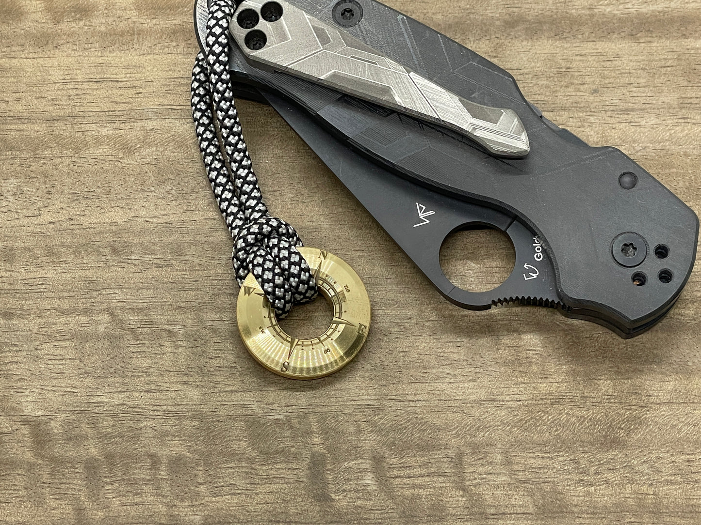 COMPASS Brass lanyard bead Paracord bead Beard bead