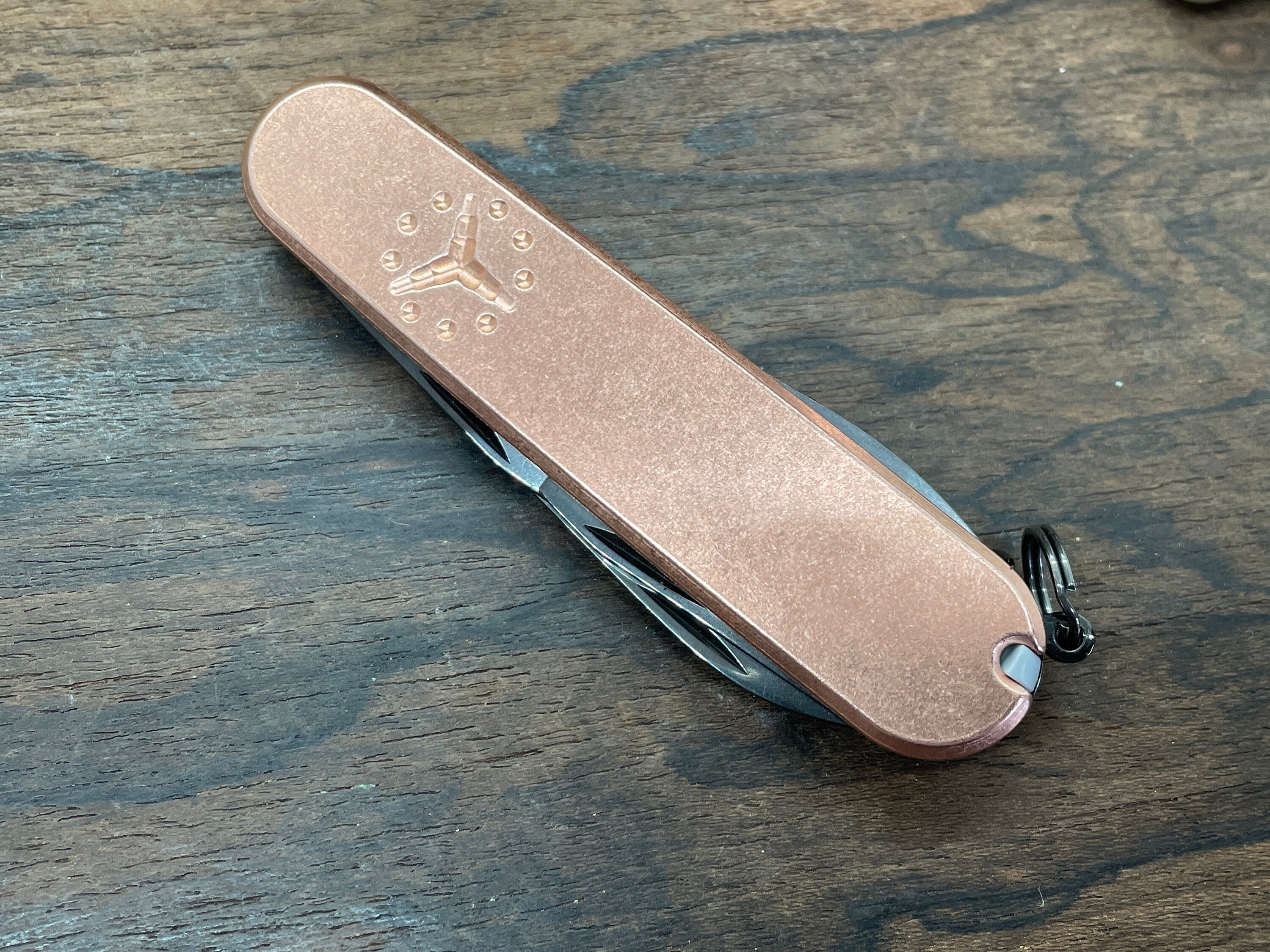 91mm Tumbled Copper Scales for Swiss Army SAK Metonboss