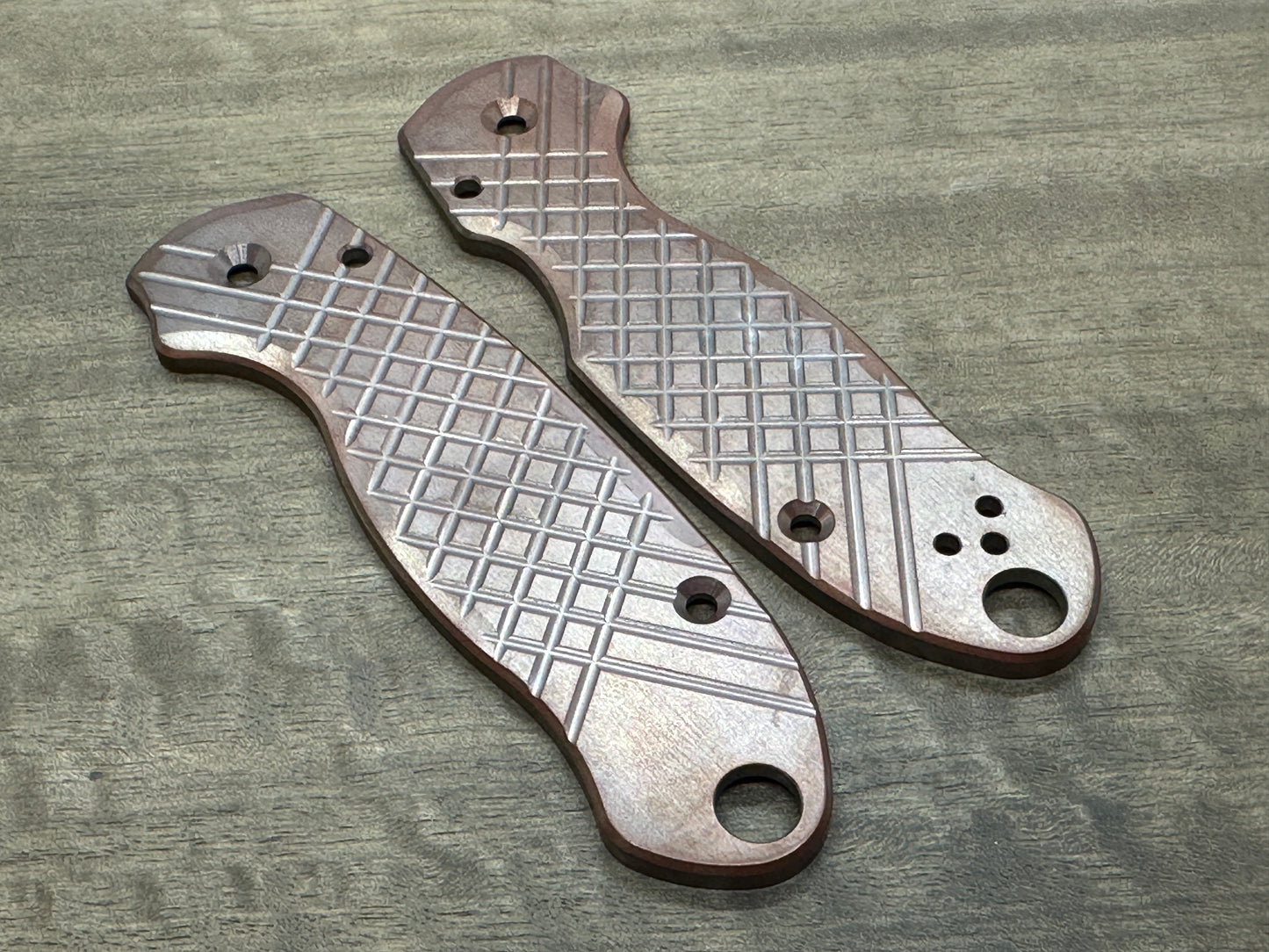 FRAG Cnc milled Dark Copper Scales for Spyderco Para 3