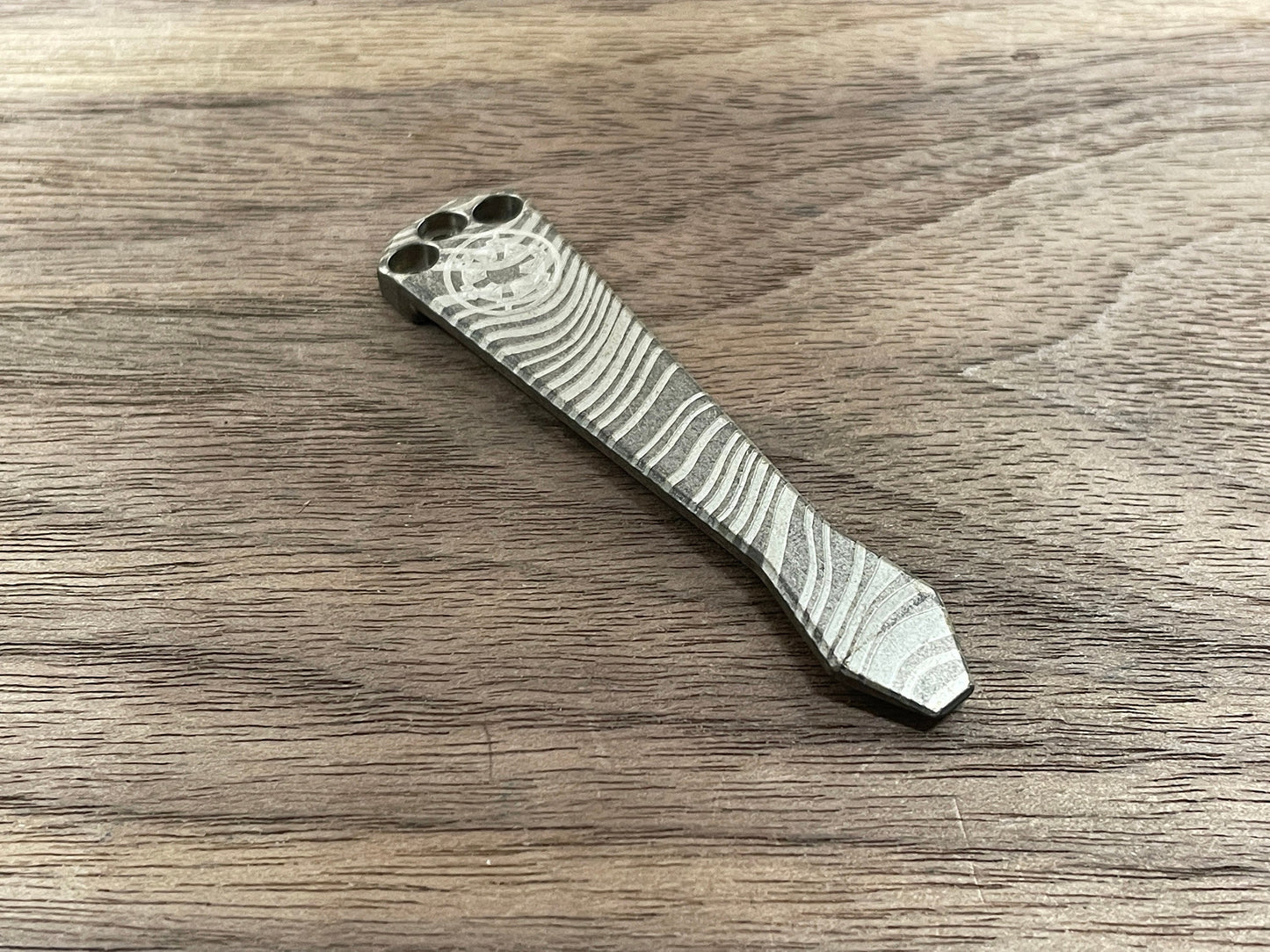 Battleworn BESKAR engraved Dmd Titanium CLIP for Benchmade