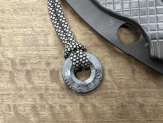 RIPPLE engraved Zirconium lanyard bead Paracord bead Dog tag