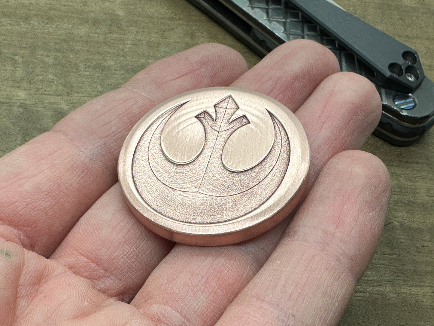 3 Sizes REBEL Alliance Deep engraved Copper Worry Coin