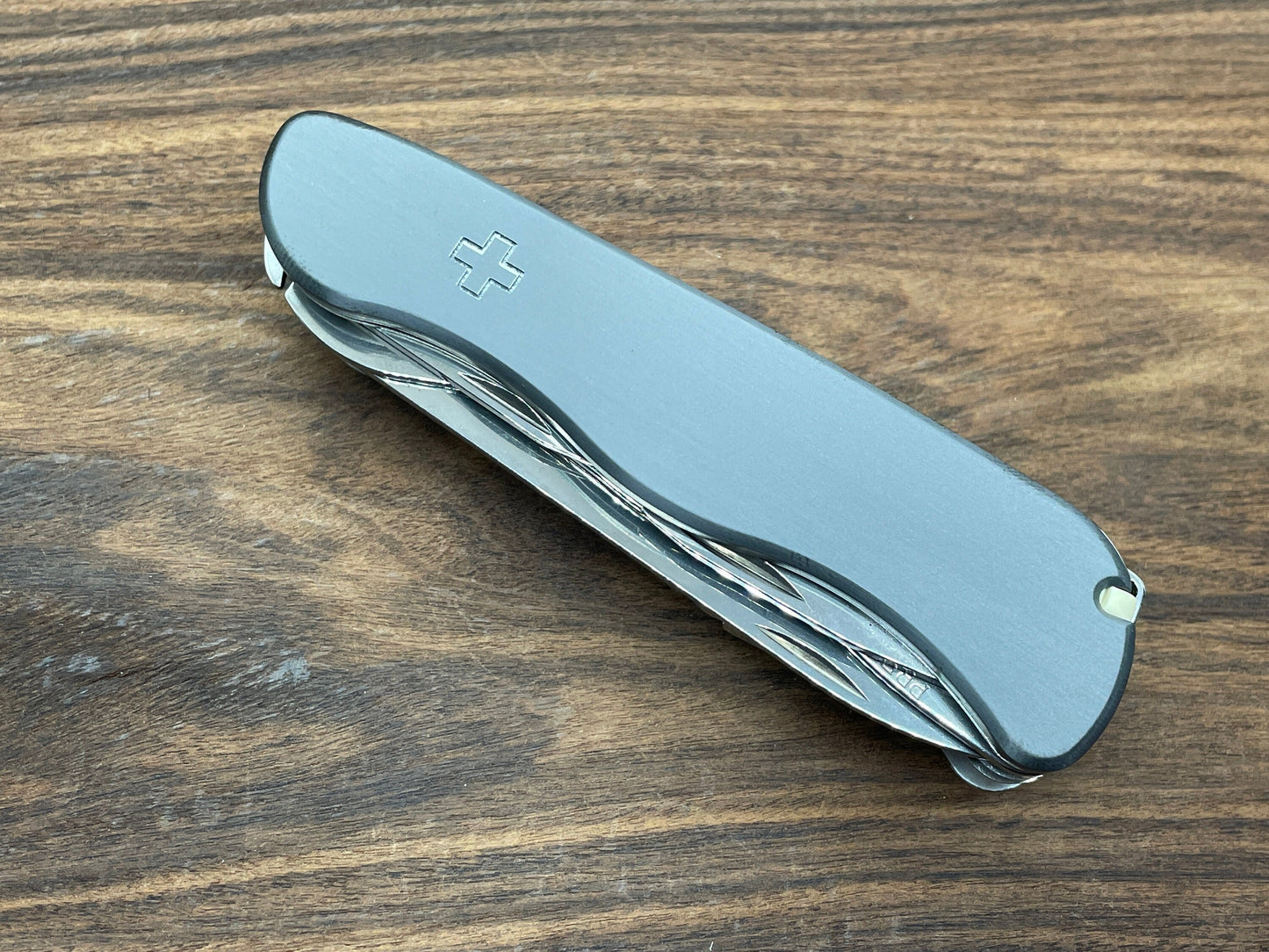 Logo + engraved 111mm Black Zirconium Scales for Swiss Army SAK