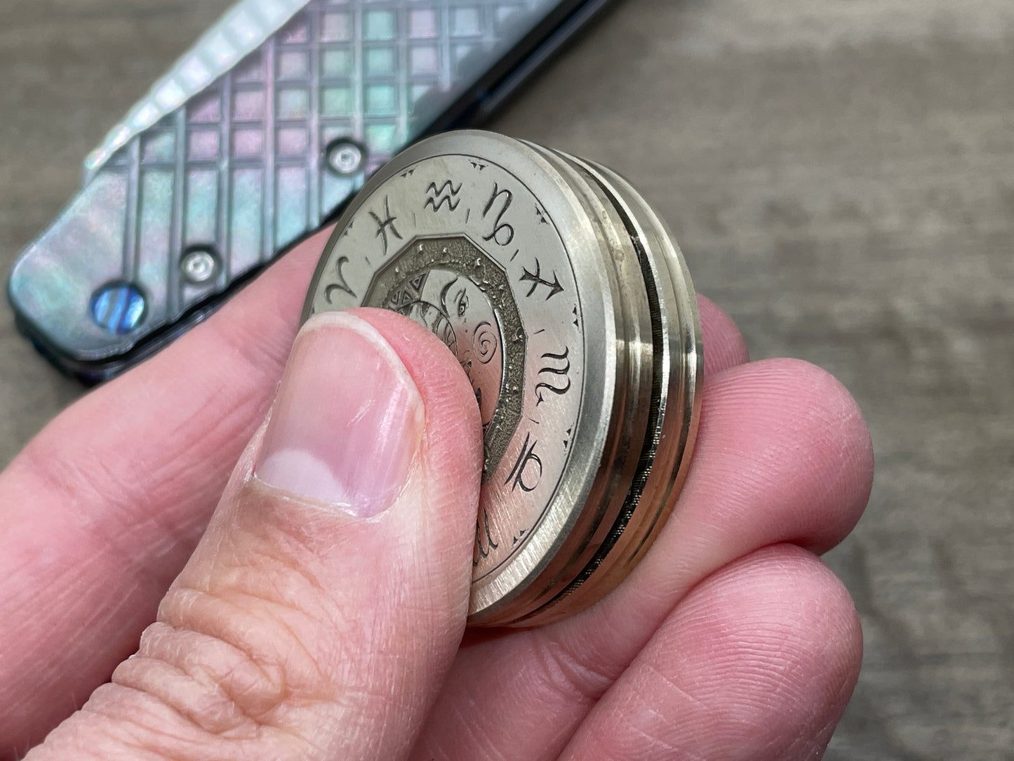 Sun and Moon Brass CLICKY HAPTIC Coins idea Fidget